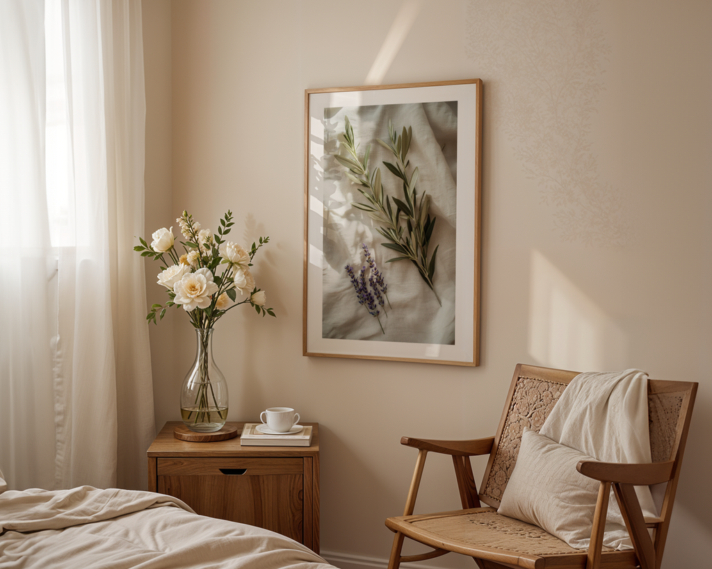 Linen & Leaves Poster