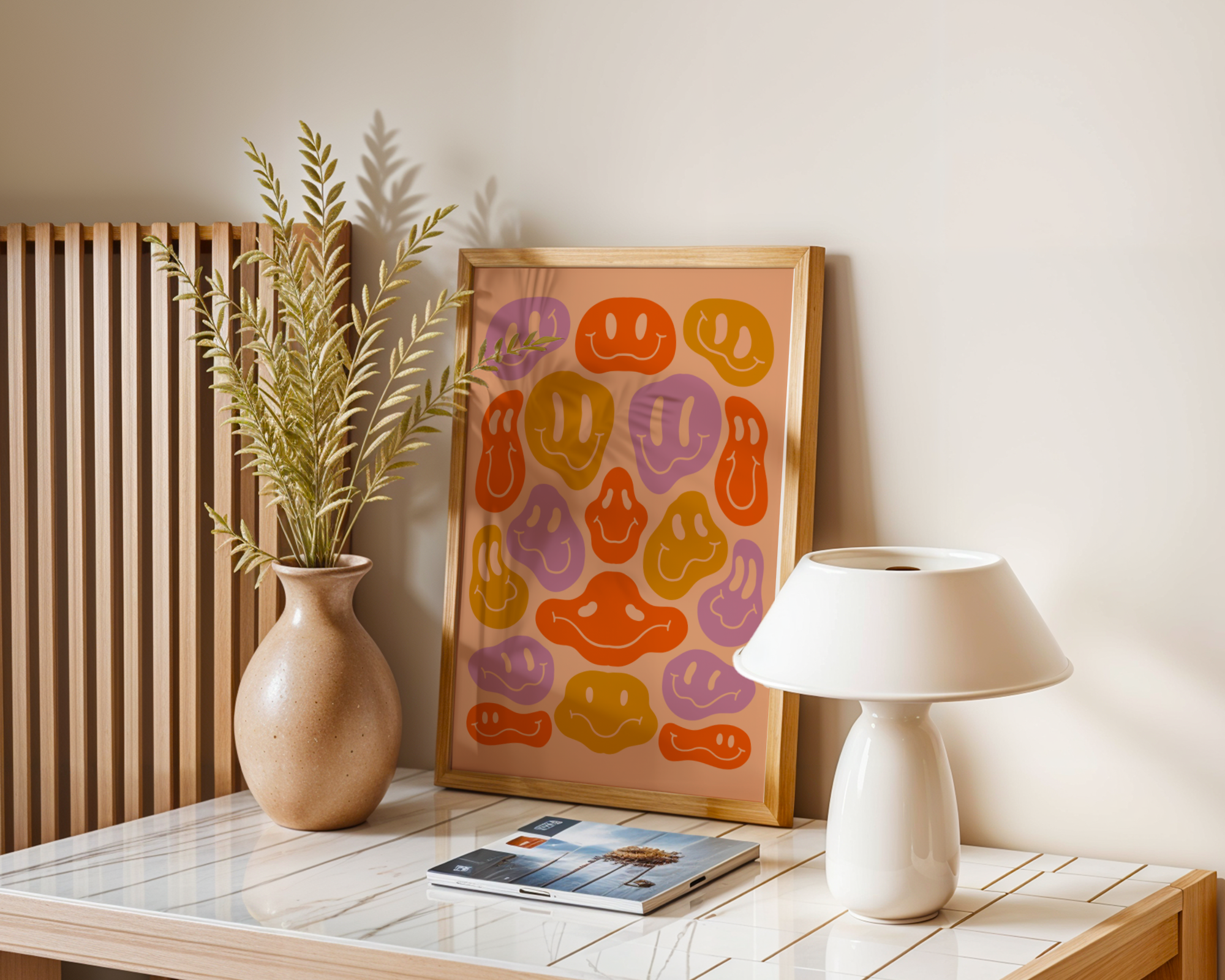 Smiley Faces Abstract Poster