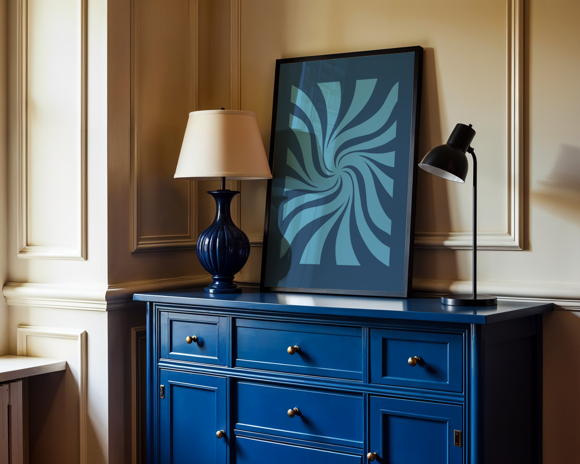 Blue Spiral Motion Poster