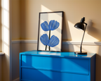 Blue floral Botanical Home Poster