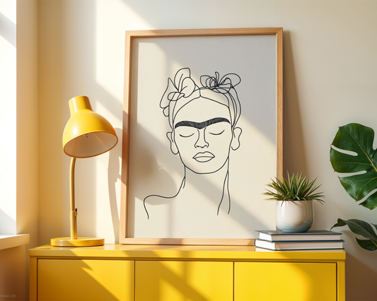 Frida Inspired Line Art No.2 Poster