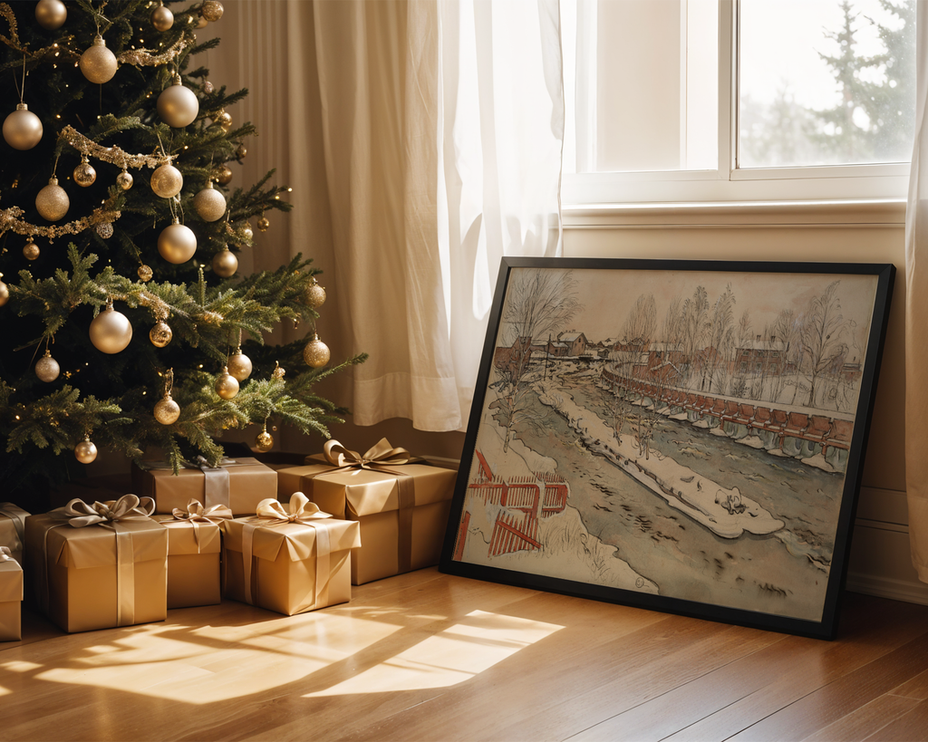 Carl Larsson The Timber Chute Poster