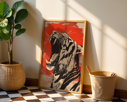 Red and Black Tiger Poster