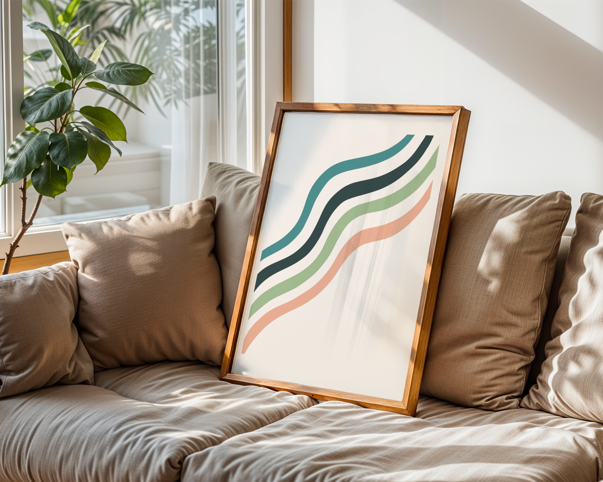 Wavy Minimal Lines Poster
