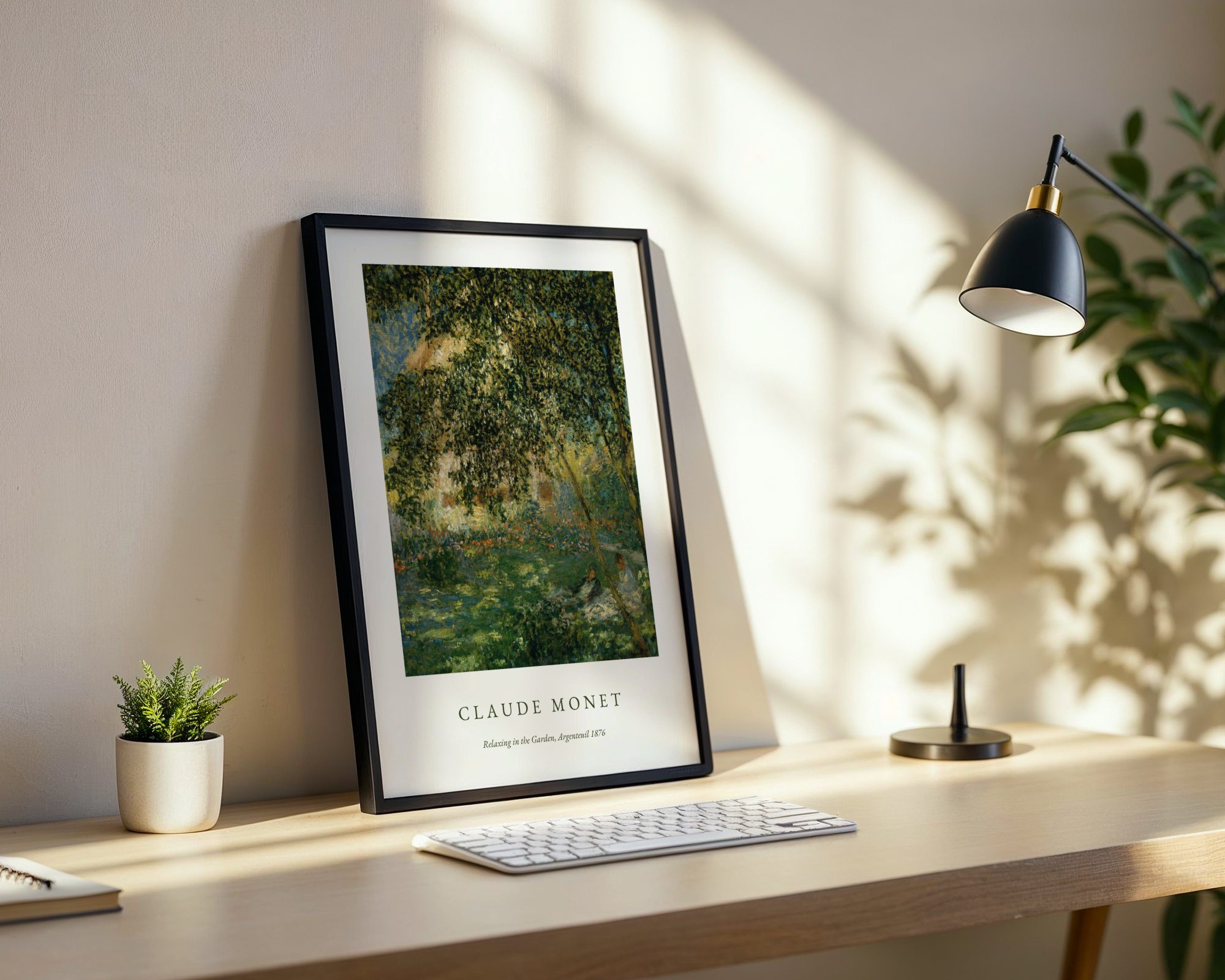 Claude Monet Relaxing In The Garden Poster