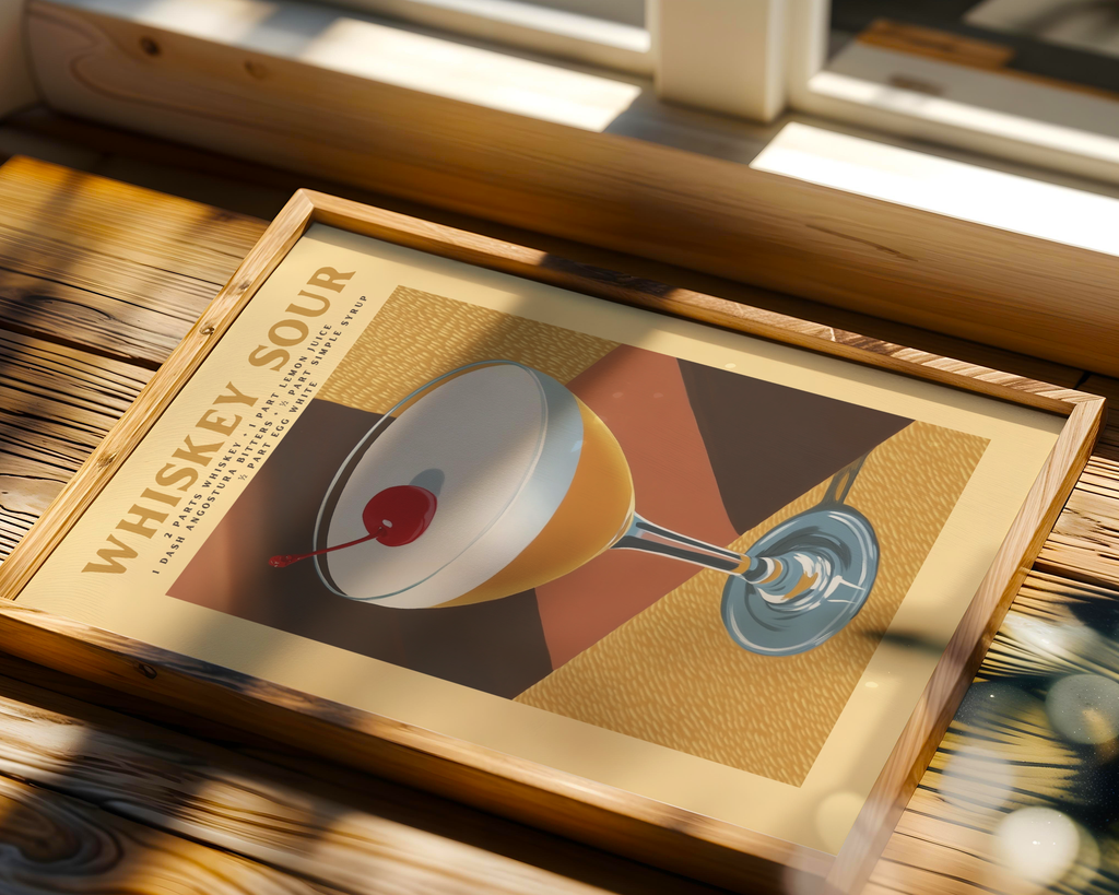 Whiskey Sour Cocktail Poster