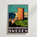 Hälsingborg Sweden Vintage – stilfullt konsttryck från Bozetto, tryckt på matt finpapper