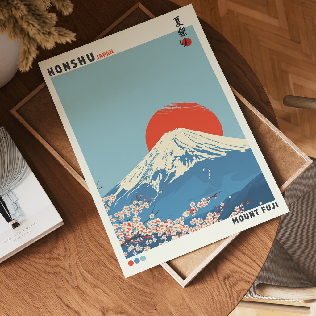 Cherry Blossom Mountain Poster