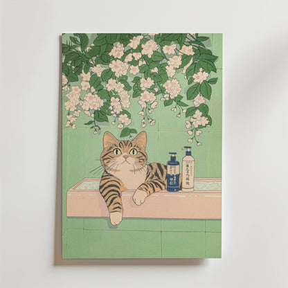 Bath Cat Poster