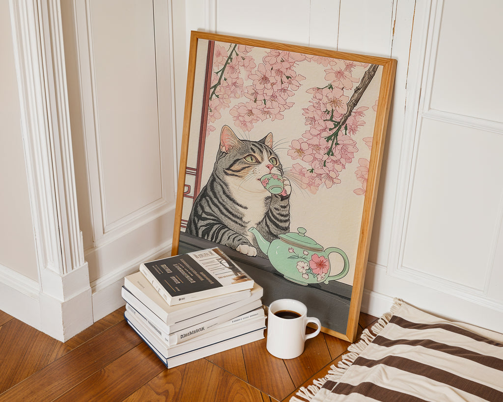 Tea Time Cat Poster