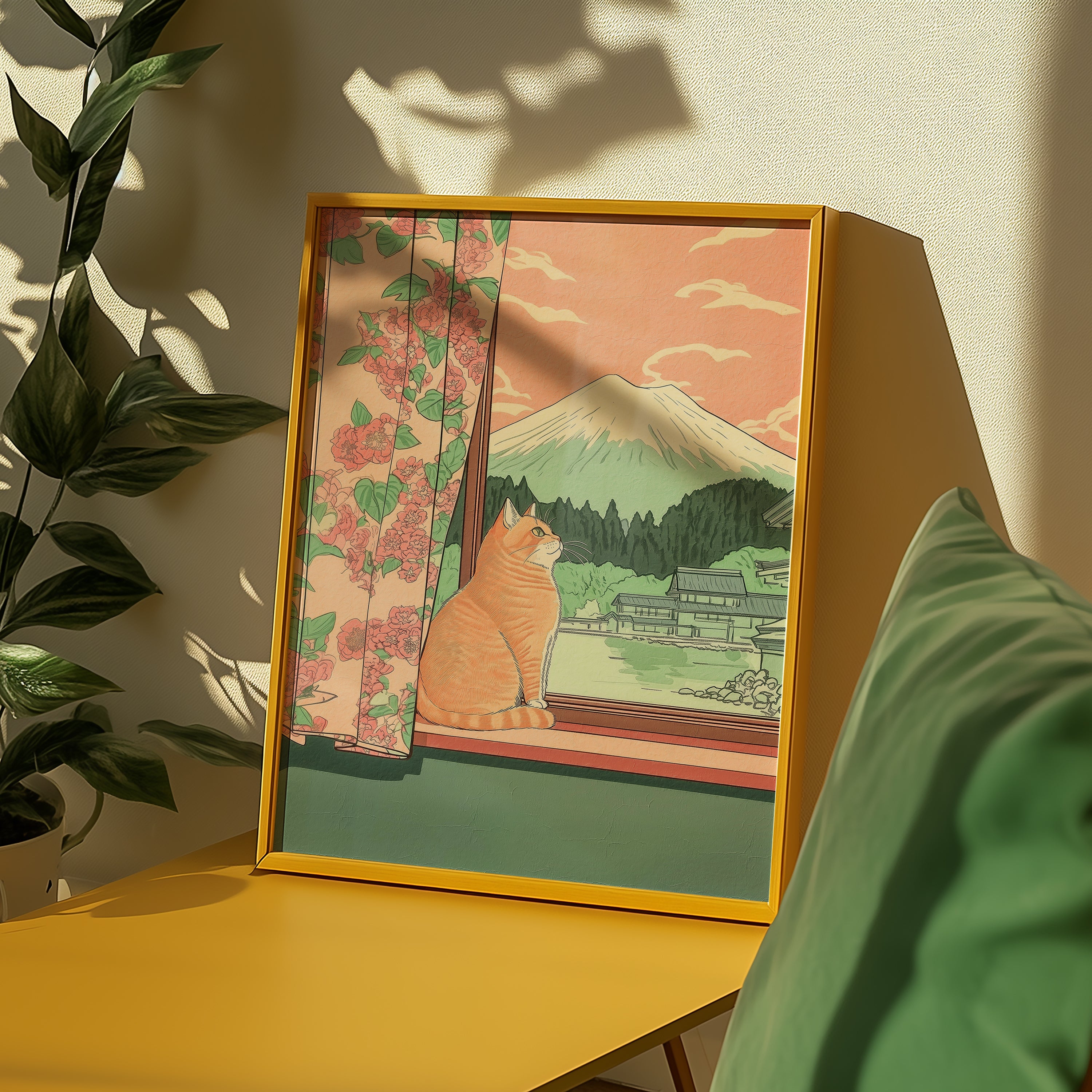 Peaceful Fuji Window Poster