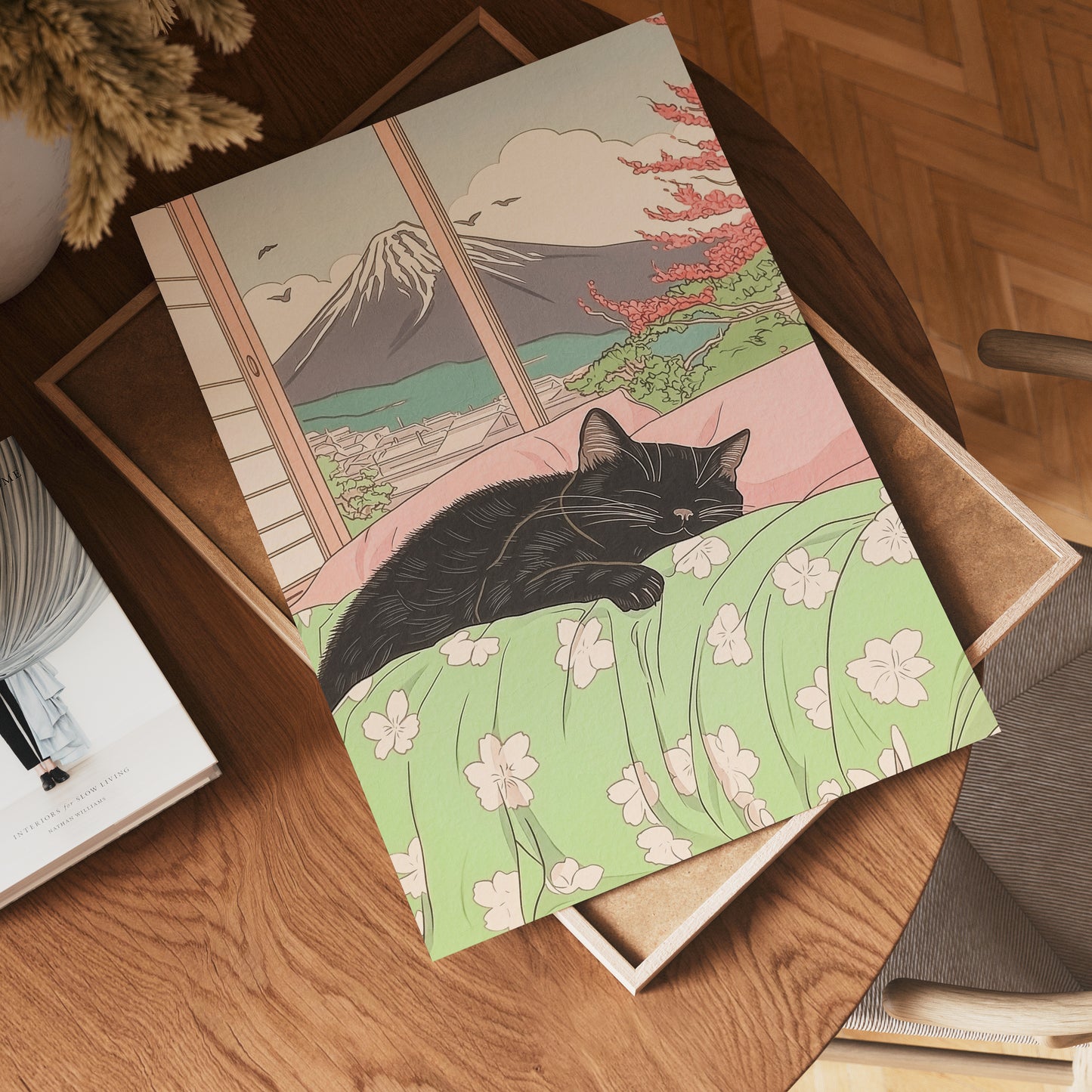 Black Cat Morning Poster