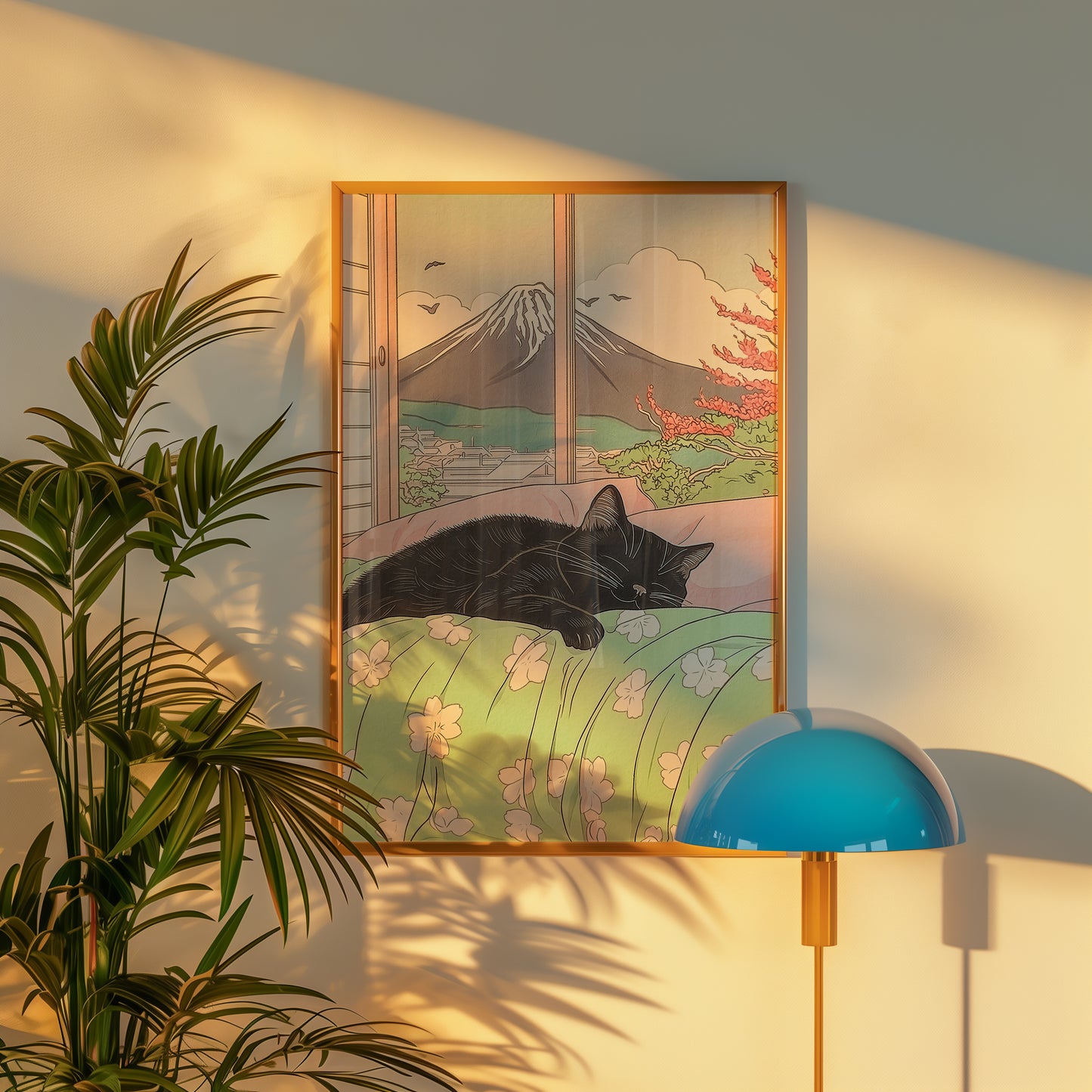 Black Cat Morning Poster