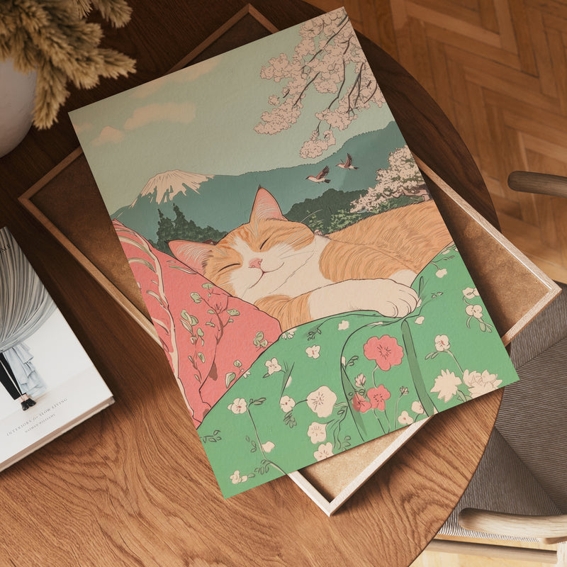 Spring Nap Under Fuji Poster