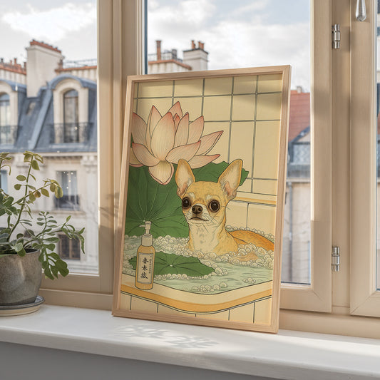 Chihuahua In Lotus Bath Poster
