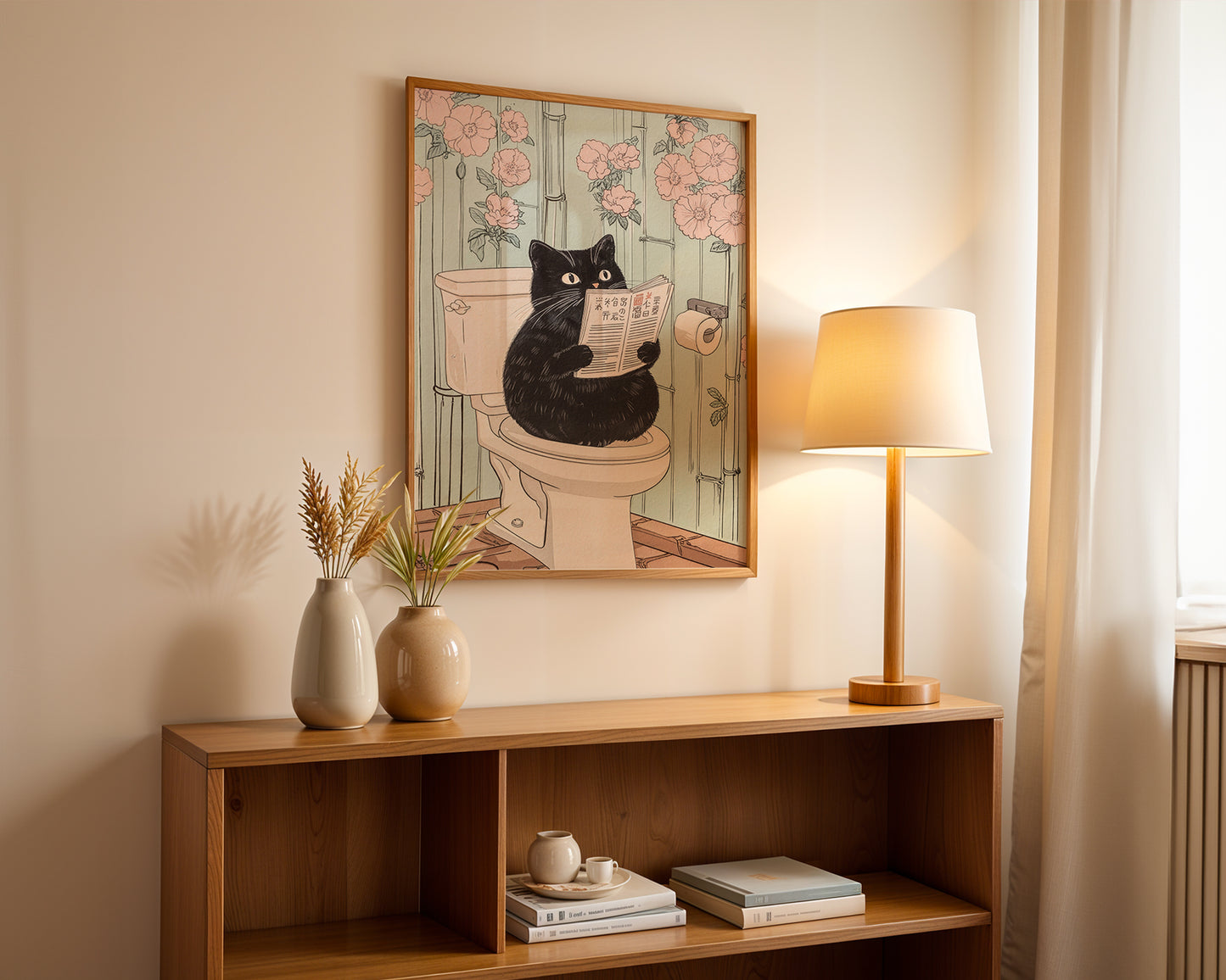 Black Cat Morning Routine Poster