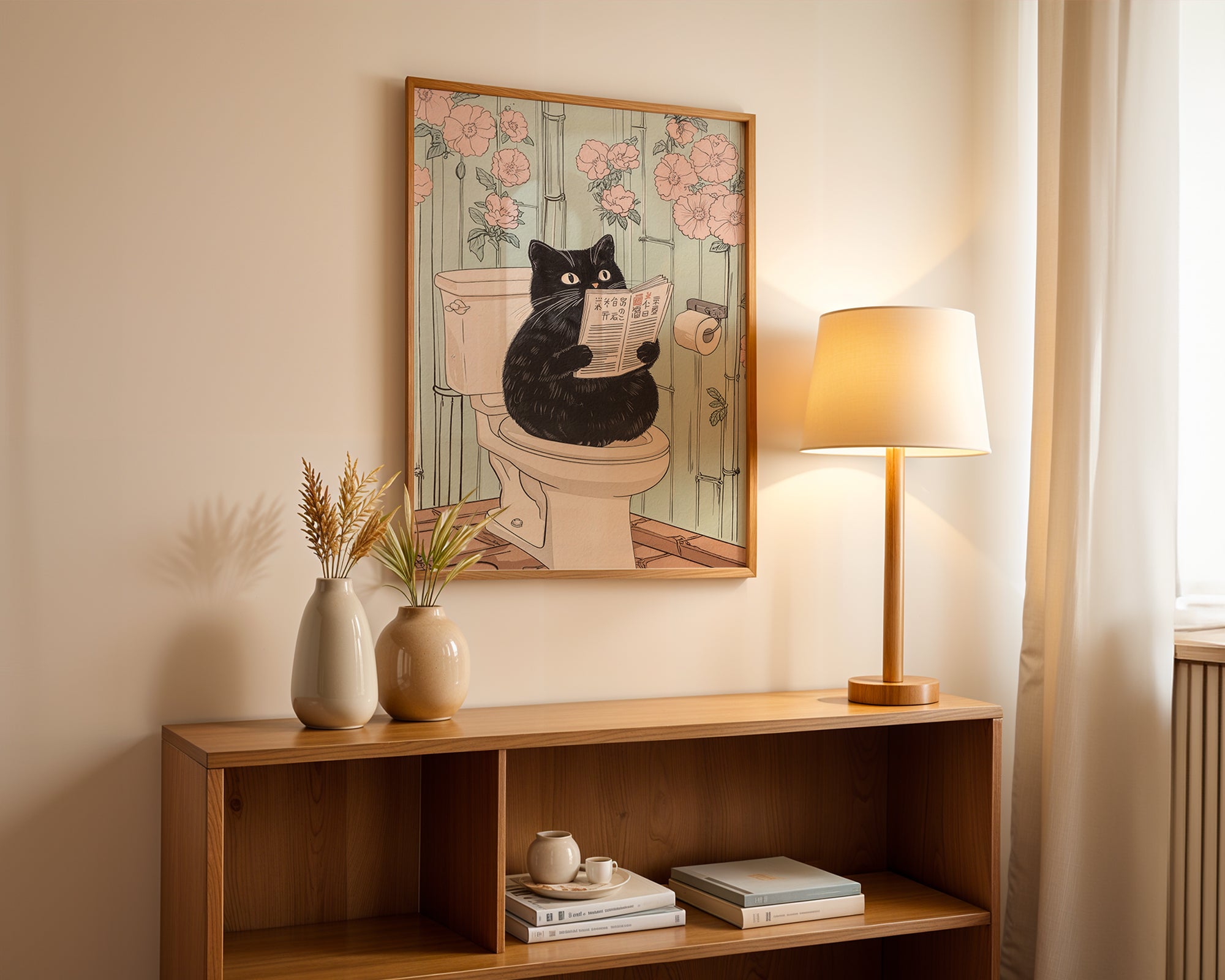 Black Cat Morning Routine Poster