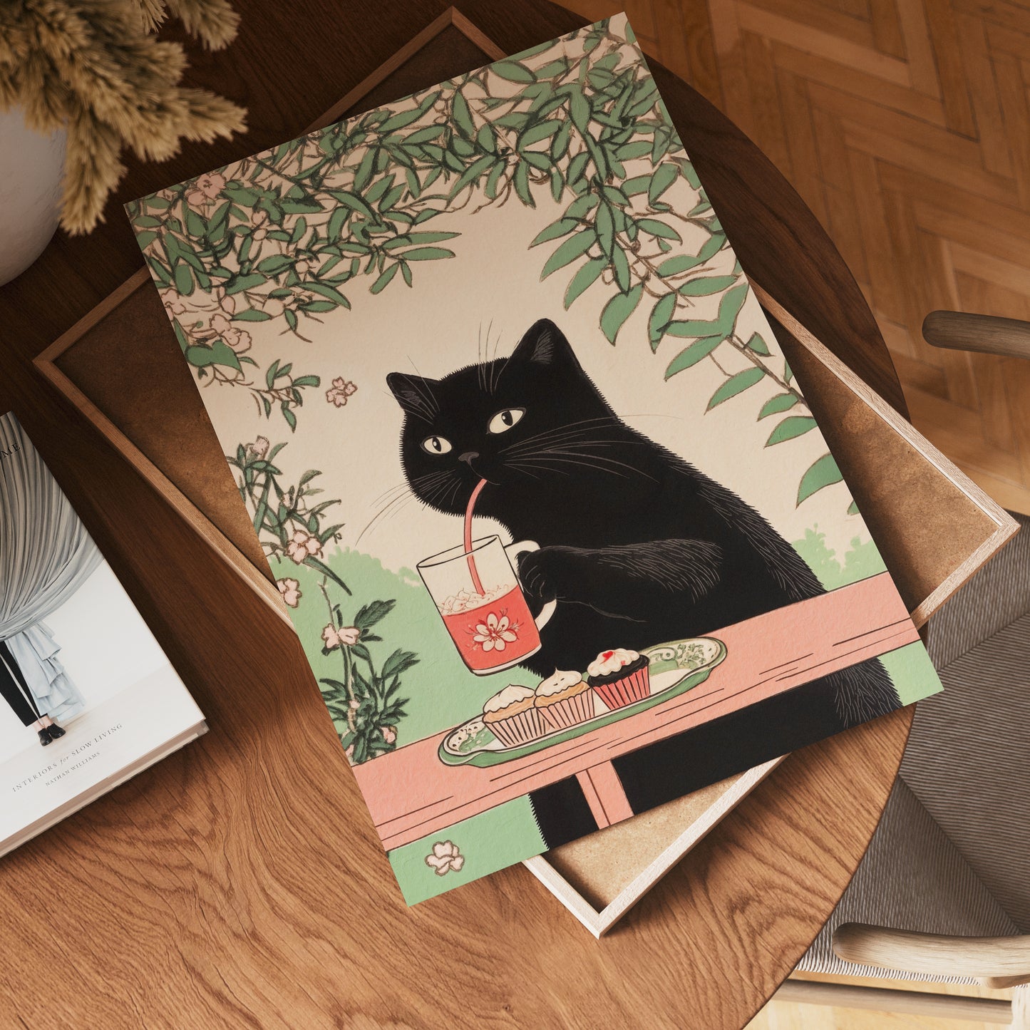 Afternoon Tea Cat Poster