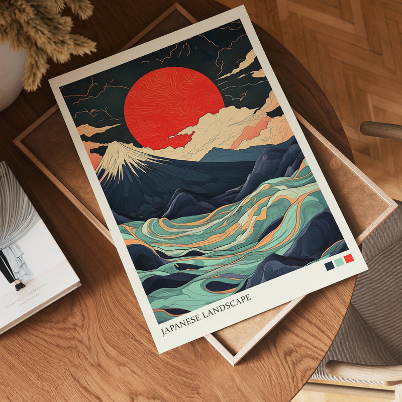 Japanese Landscape Abstract Poster