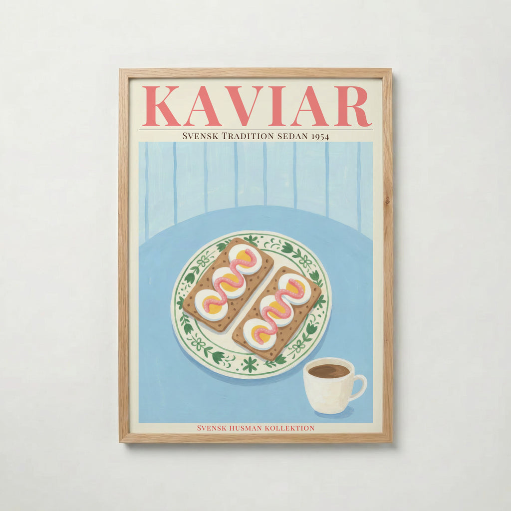 Kaviar Knäckebröd och Ägg Poster