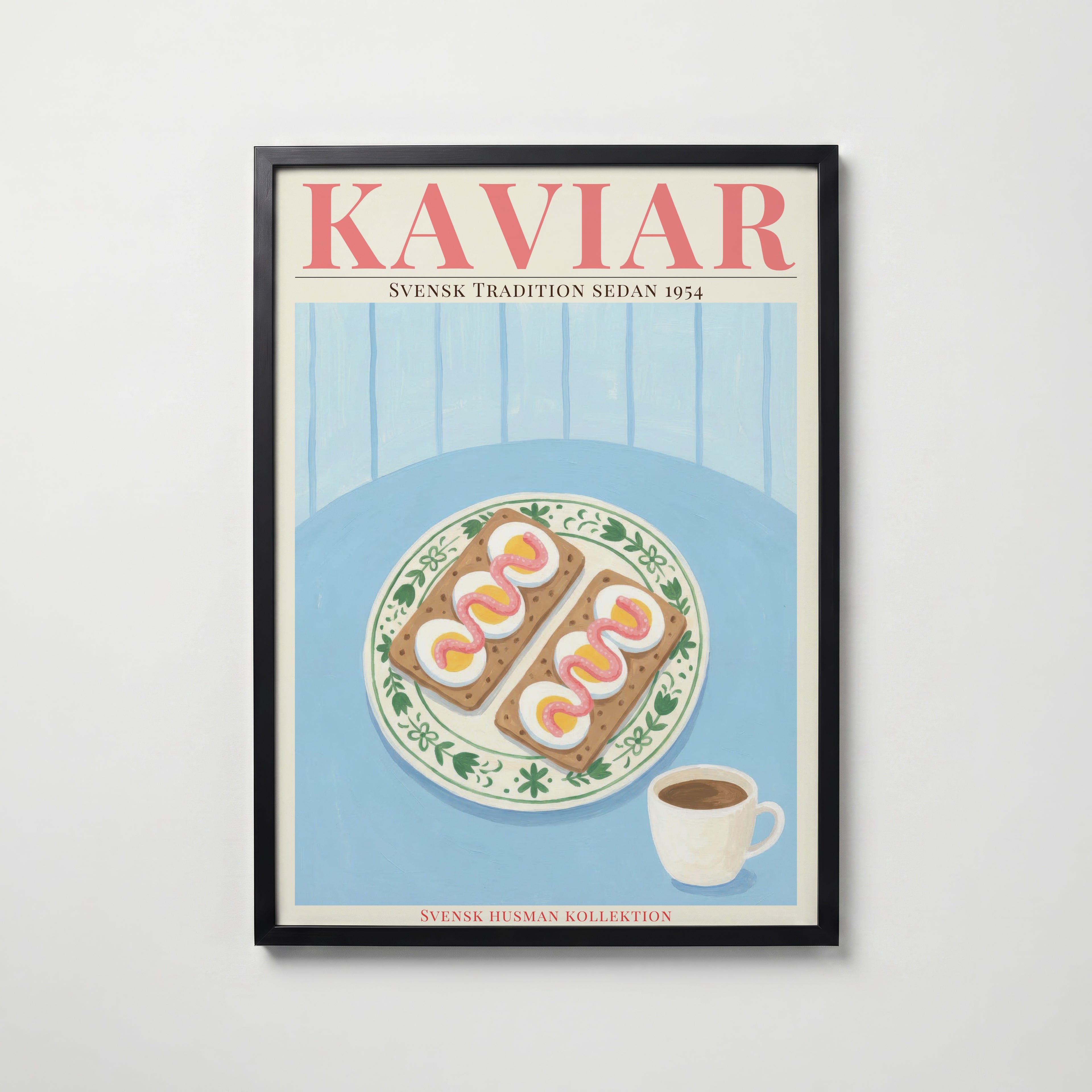 Kaviar Knäckebröd och Ägg Poster