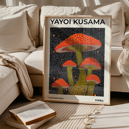 Yayoi Kusama Mushrooms Poster
