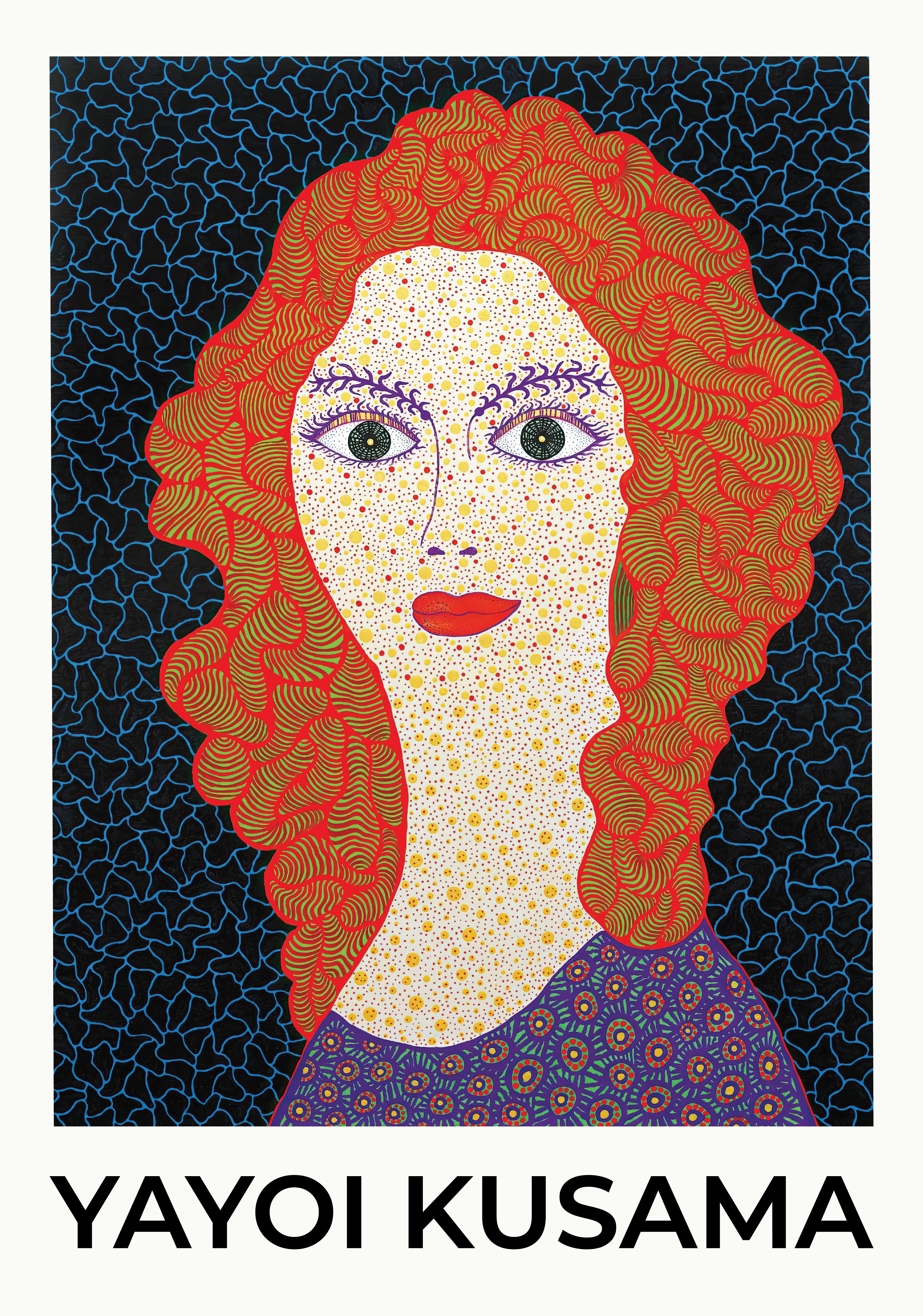 Yayoi Kusama Electric Face Poster