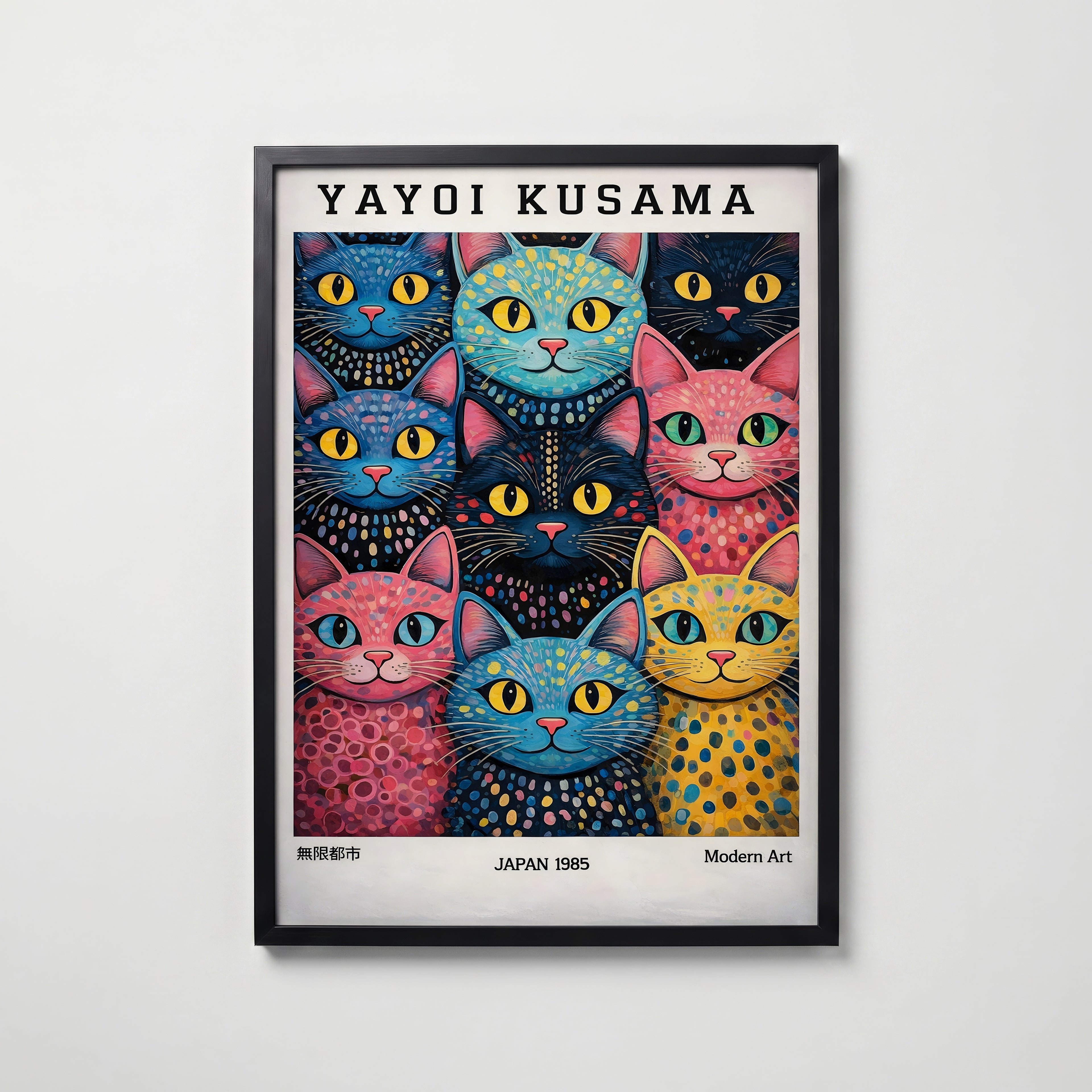 Yayoi Kusama Polka Dot Cat Parade Poster