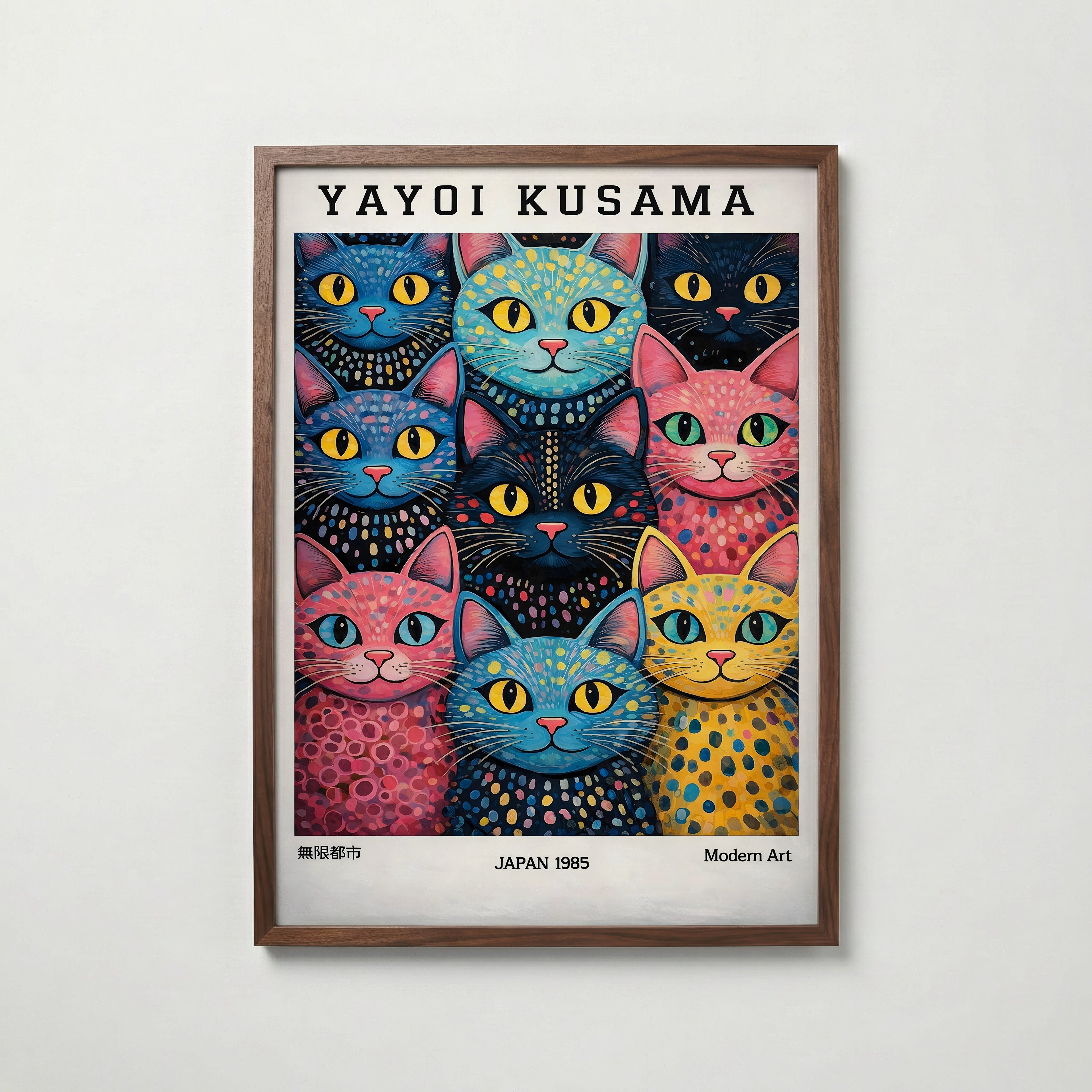 Yayoi Kusama Polka Dot Cat Parade Poster