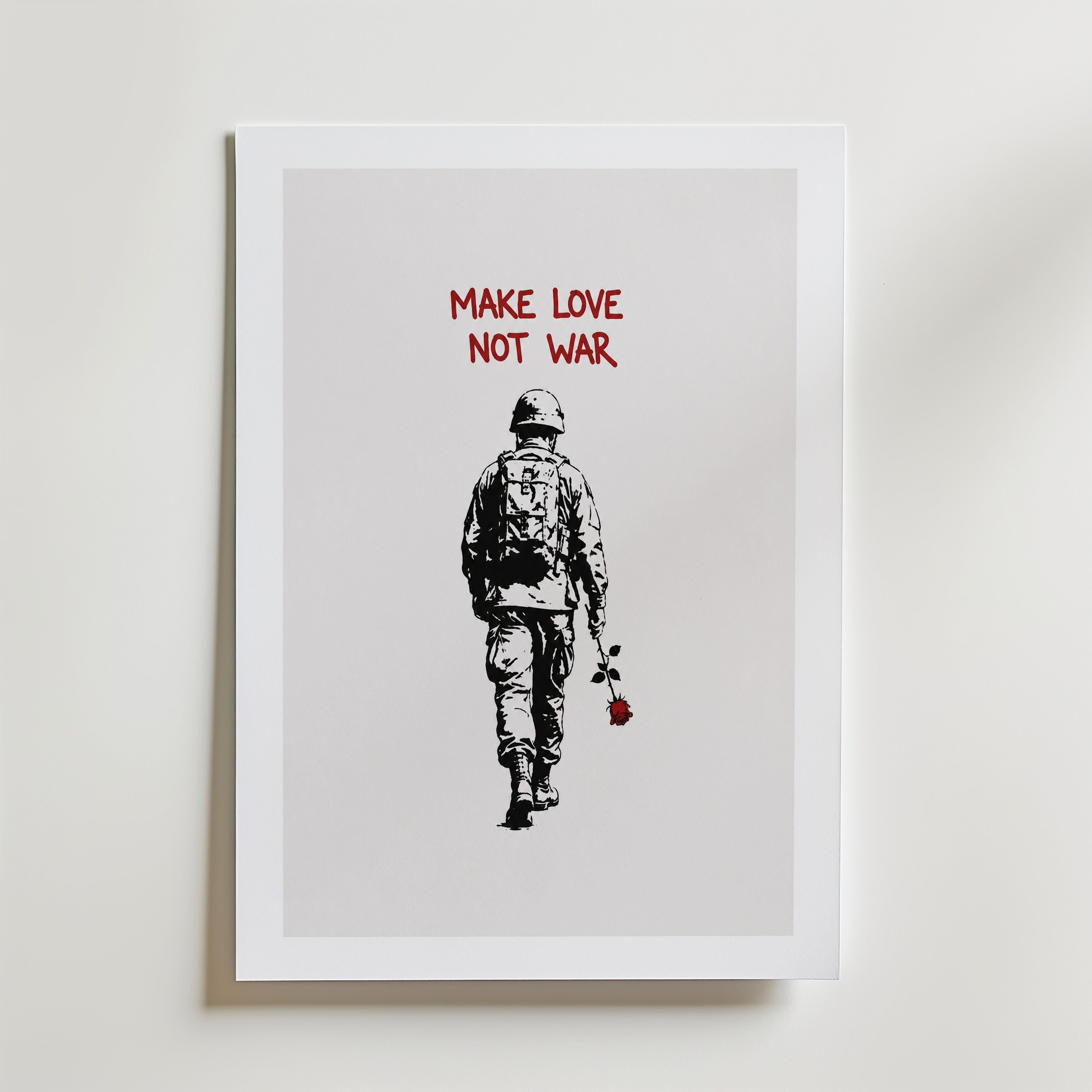 Love Not War Poster – med passepartout