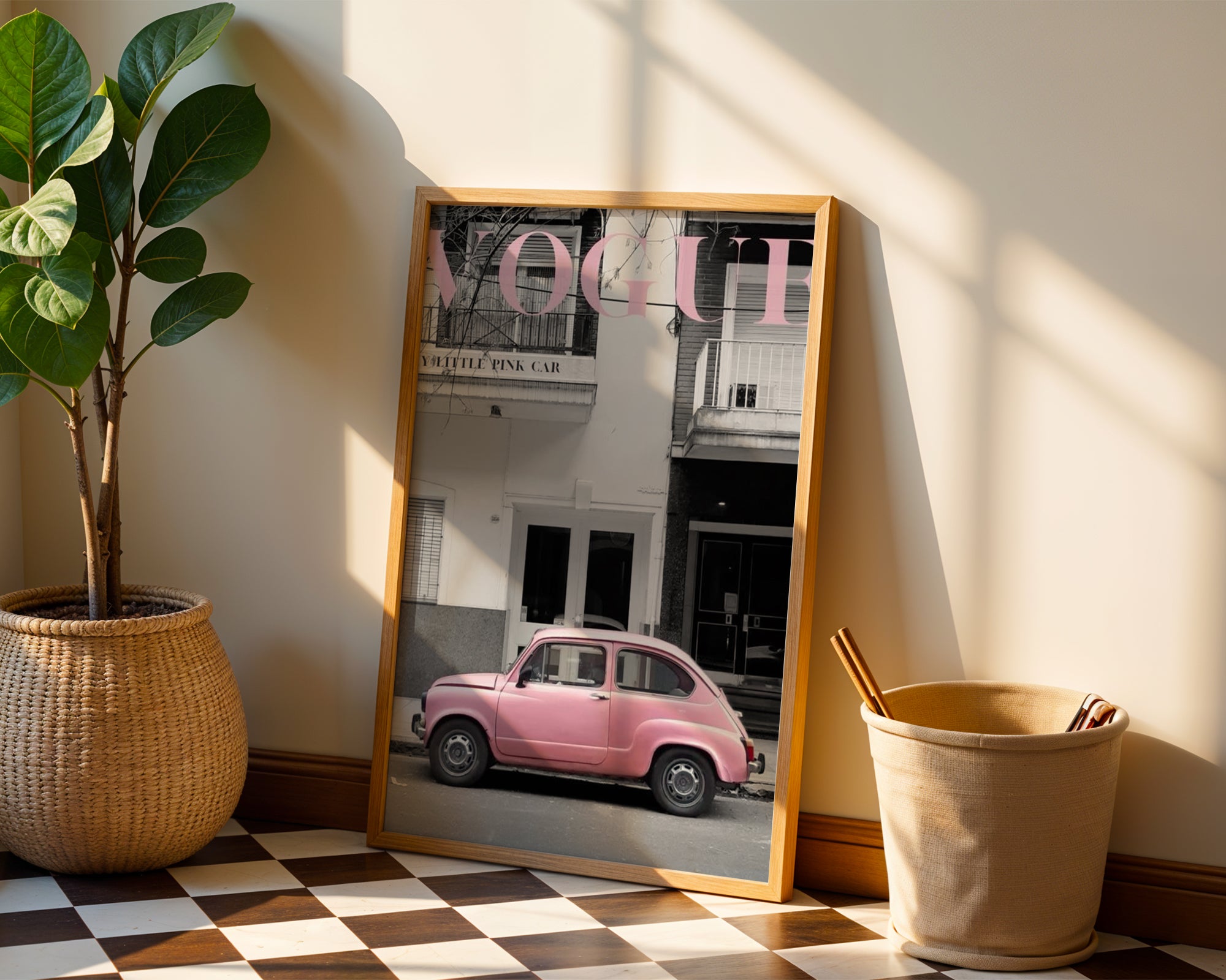 Vogue Pink Car Poster
