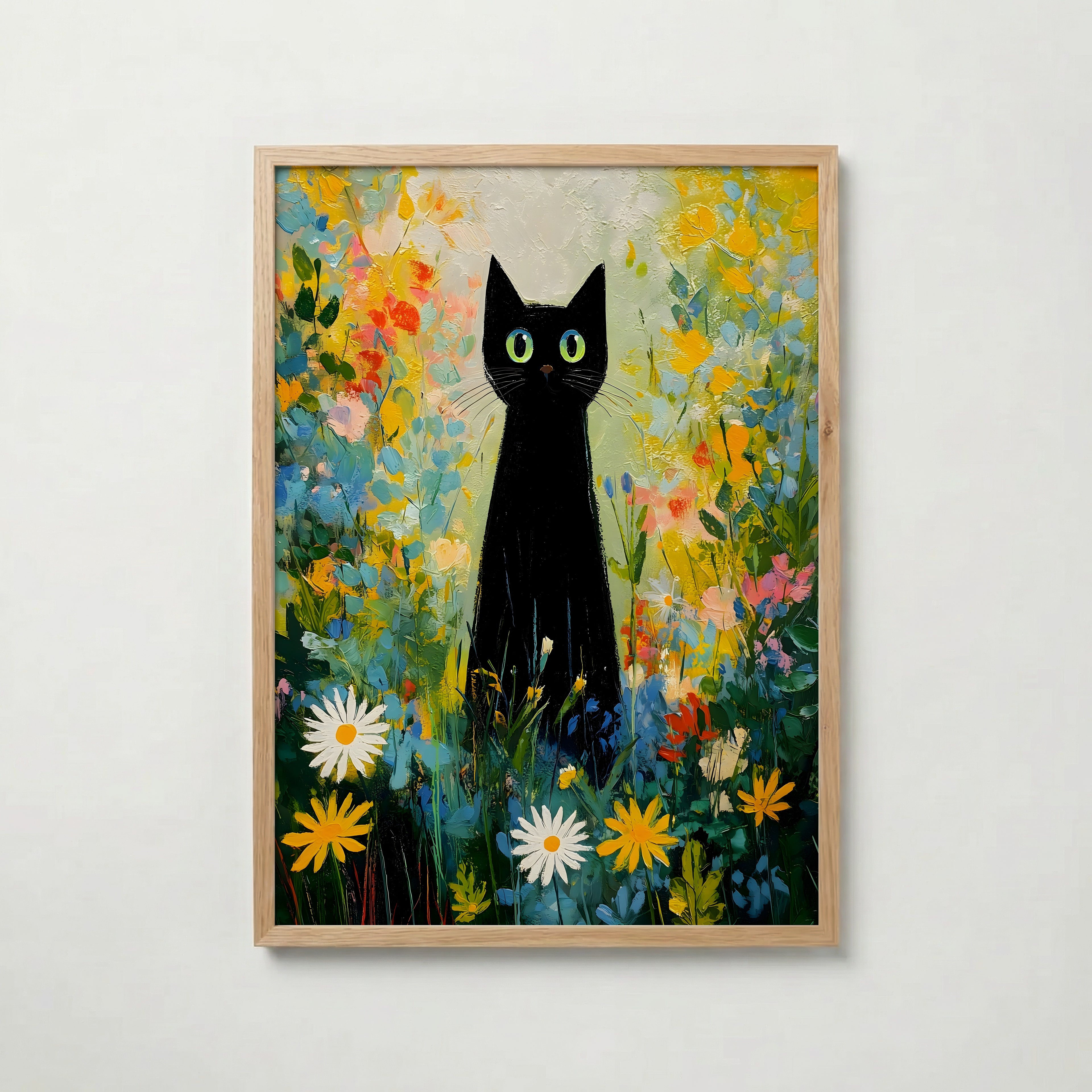 Midnight Garden Cat Poster