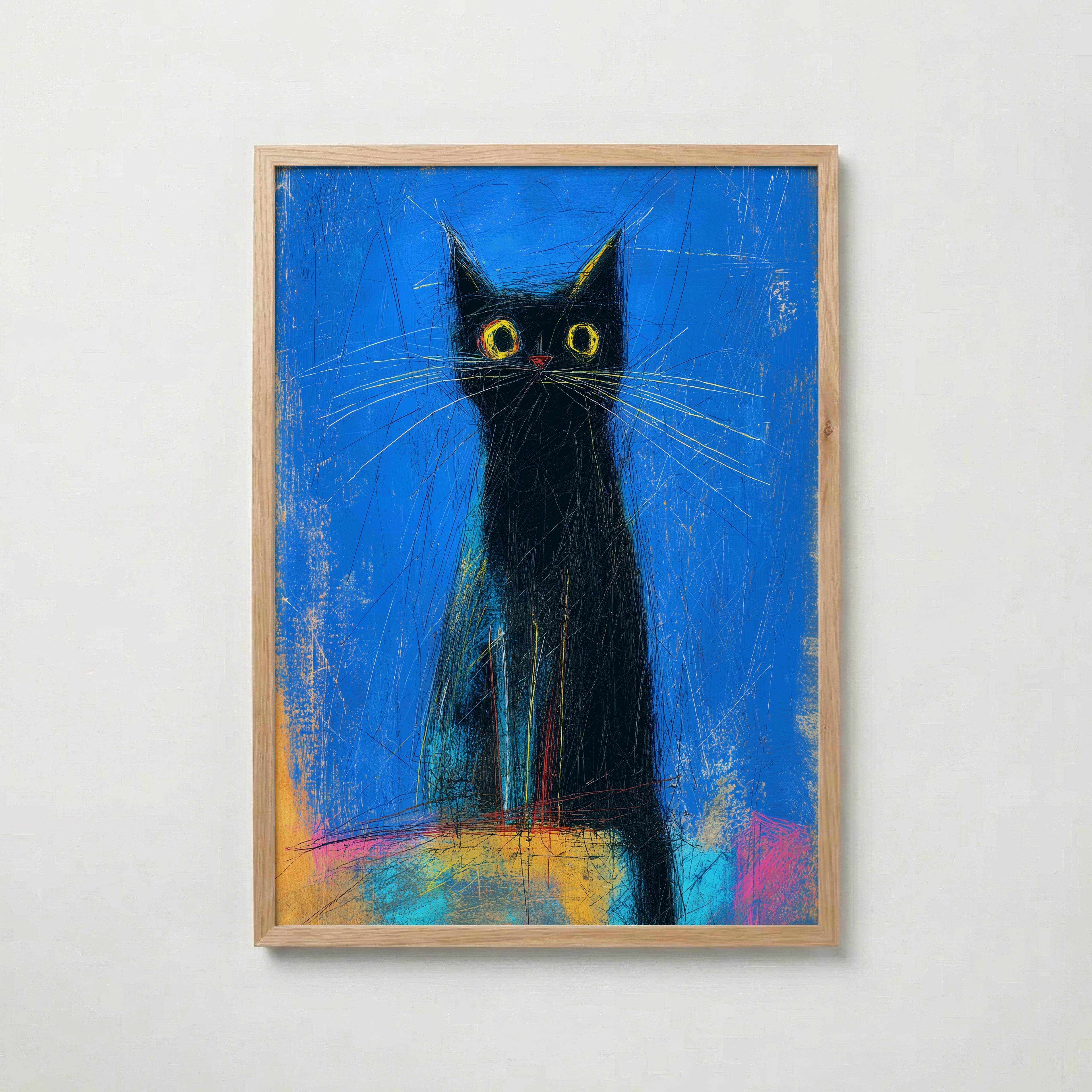 Midnight Whisker Gaze Poster