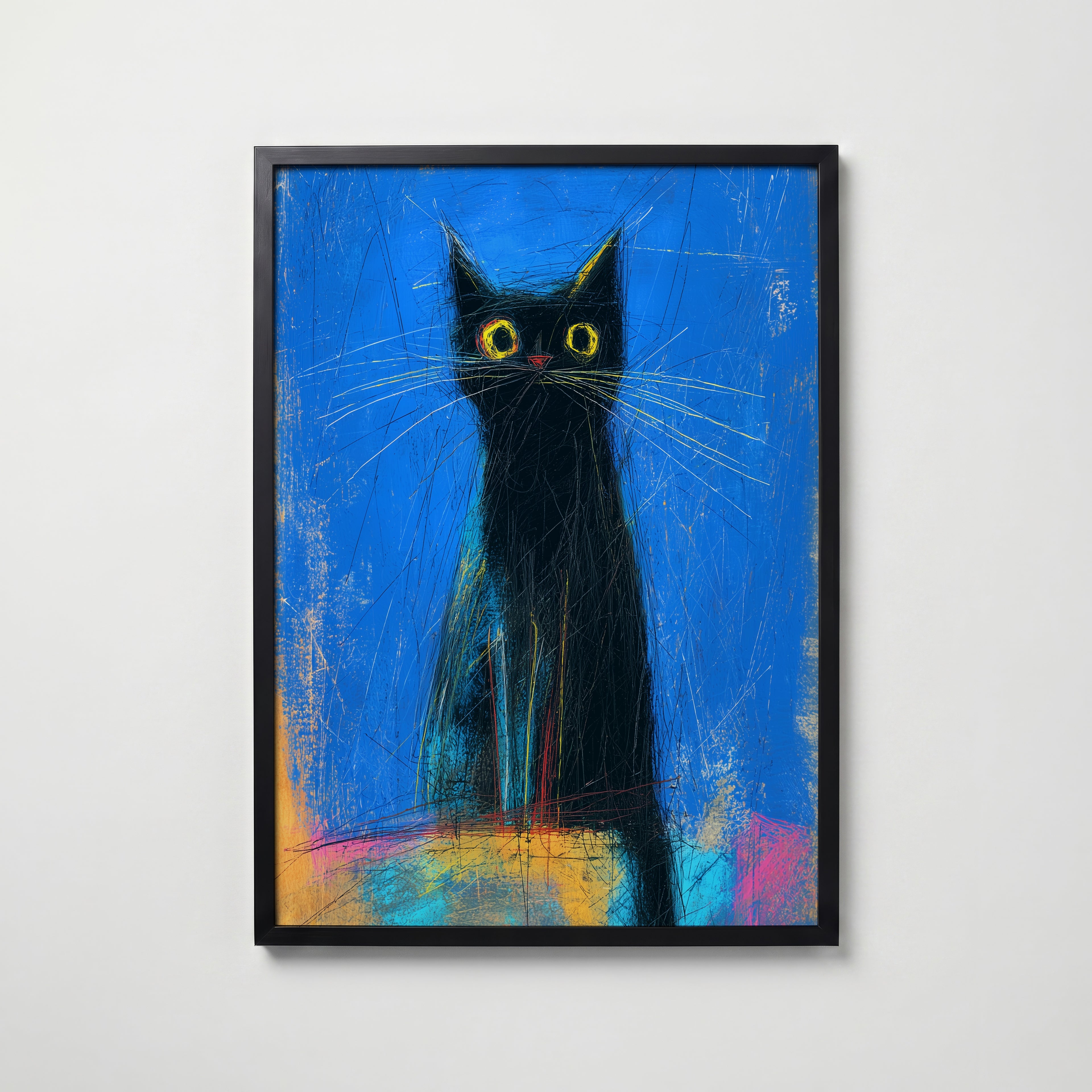Midnight Whisker Gaze Poster
