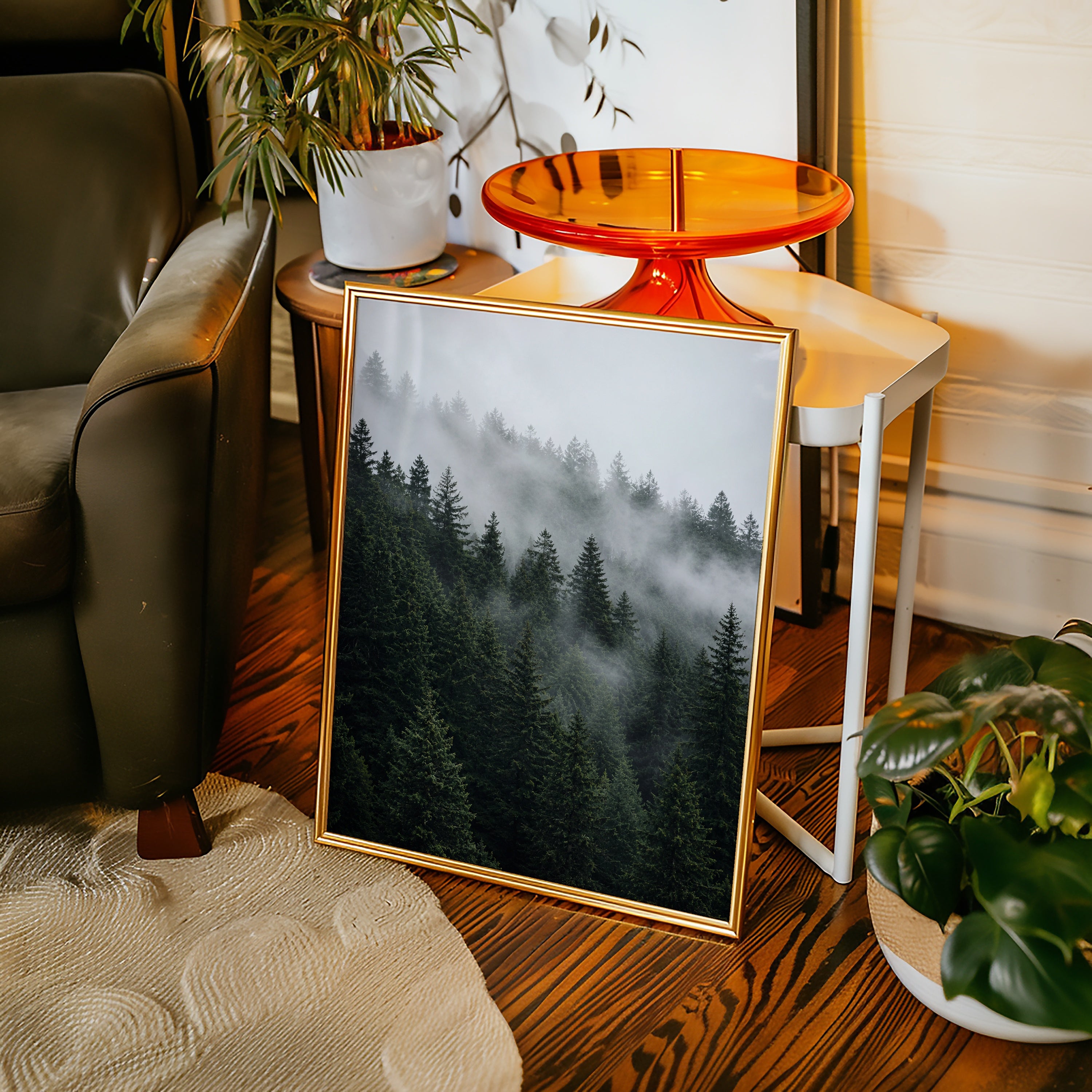 Misty Pine Forest Poster