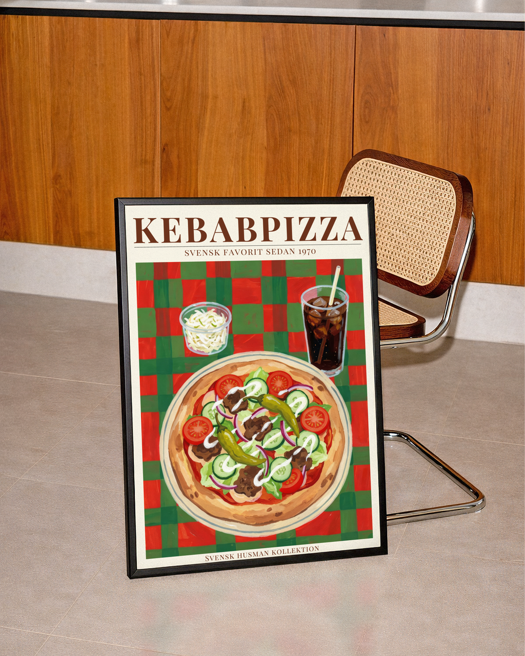 Kebabpizza Poster – poster väggdekoration inredning – Affischer hos Bozetto