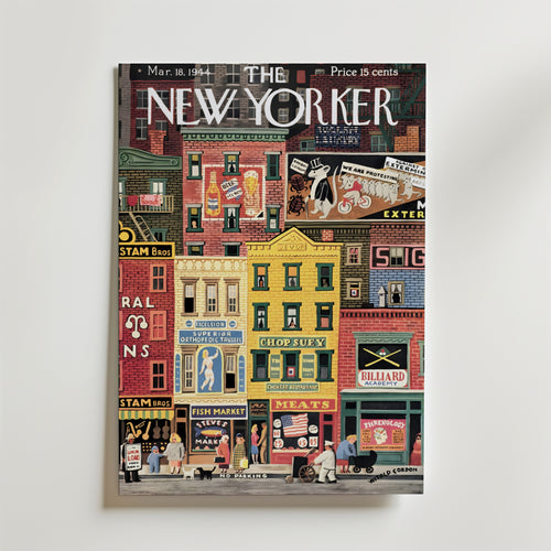 New Yorker City Blocks 1944 – stilfullt konsttryck från Bozetto, tryckt på matt finpapper