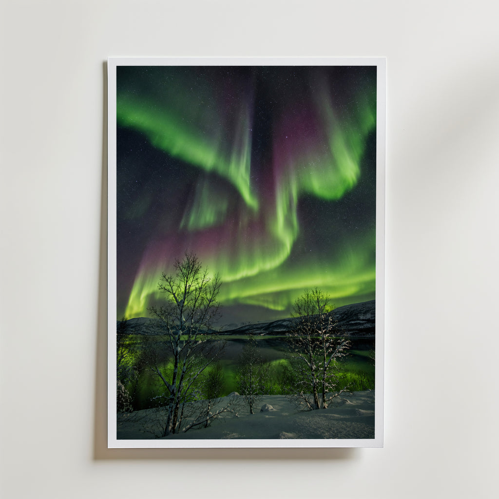 Northern Lights Over the Fells Poster