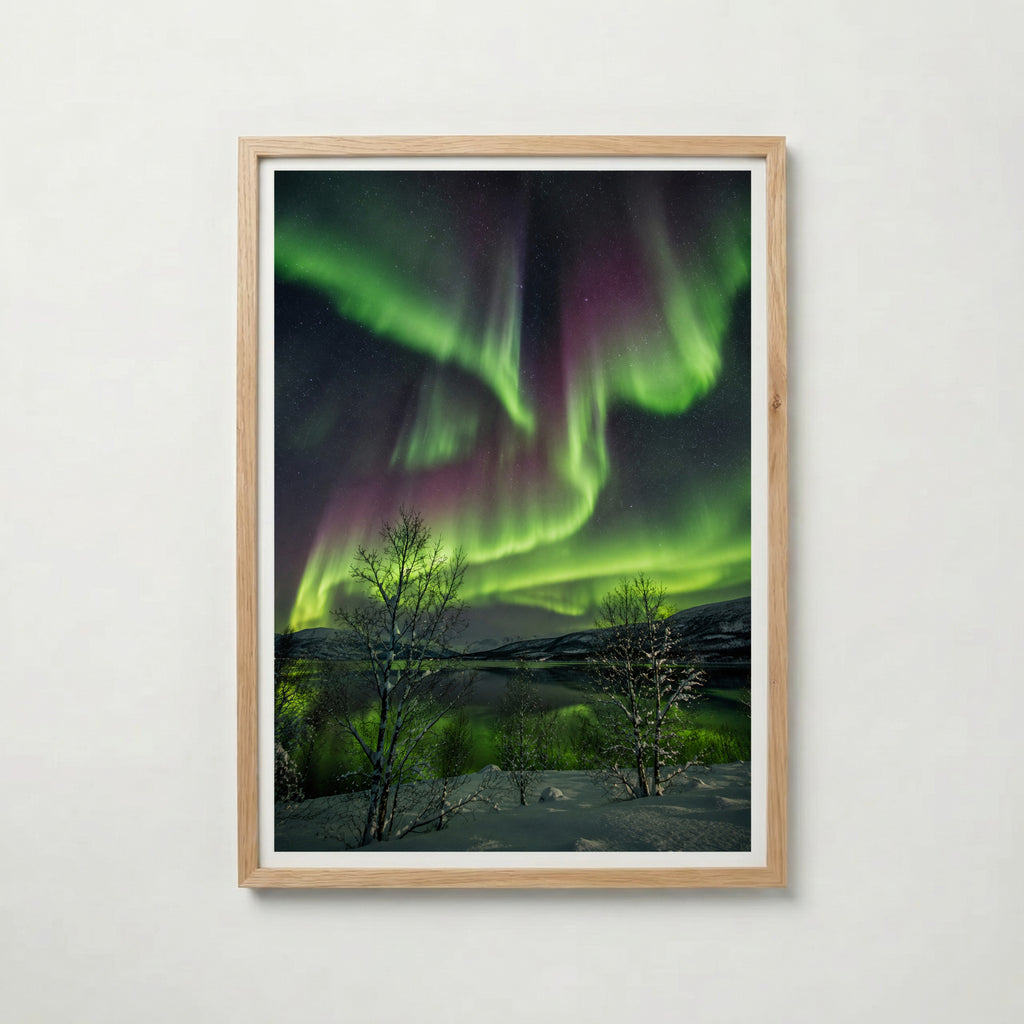 Northern Lights Over the Fells Poster