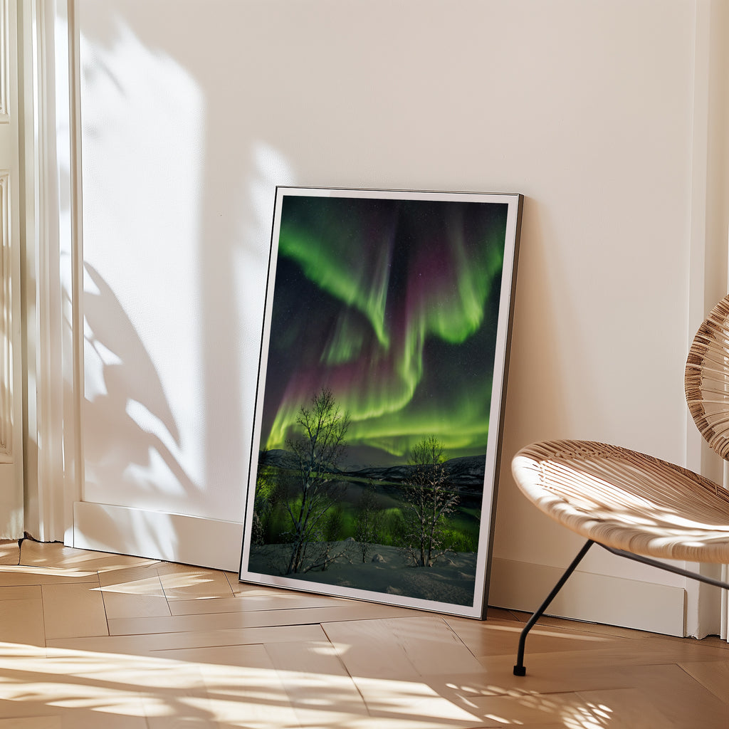 Northern Lights Over the Fells Poster