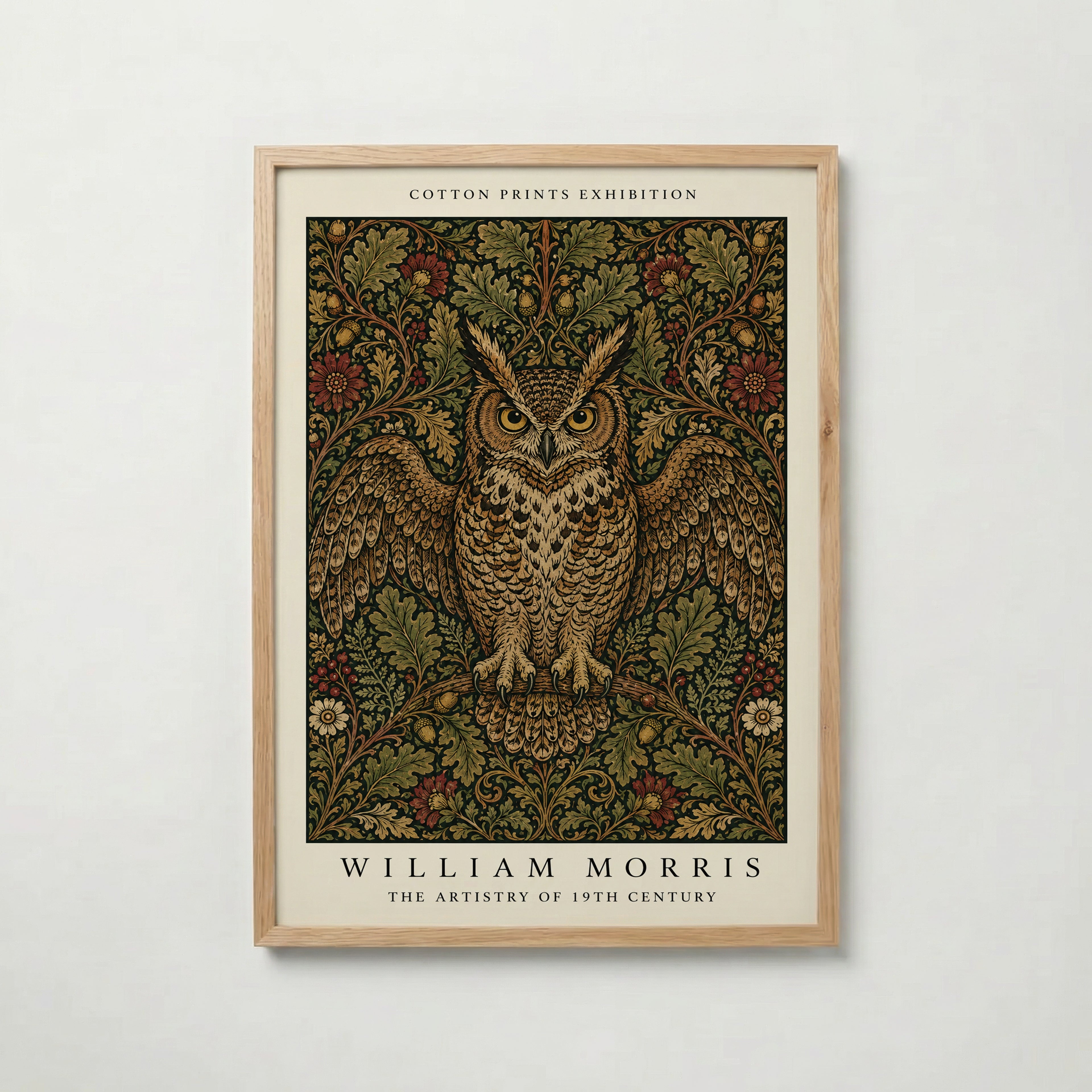 Owl in the Oaks William Morris Poster
