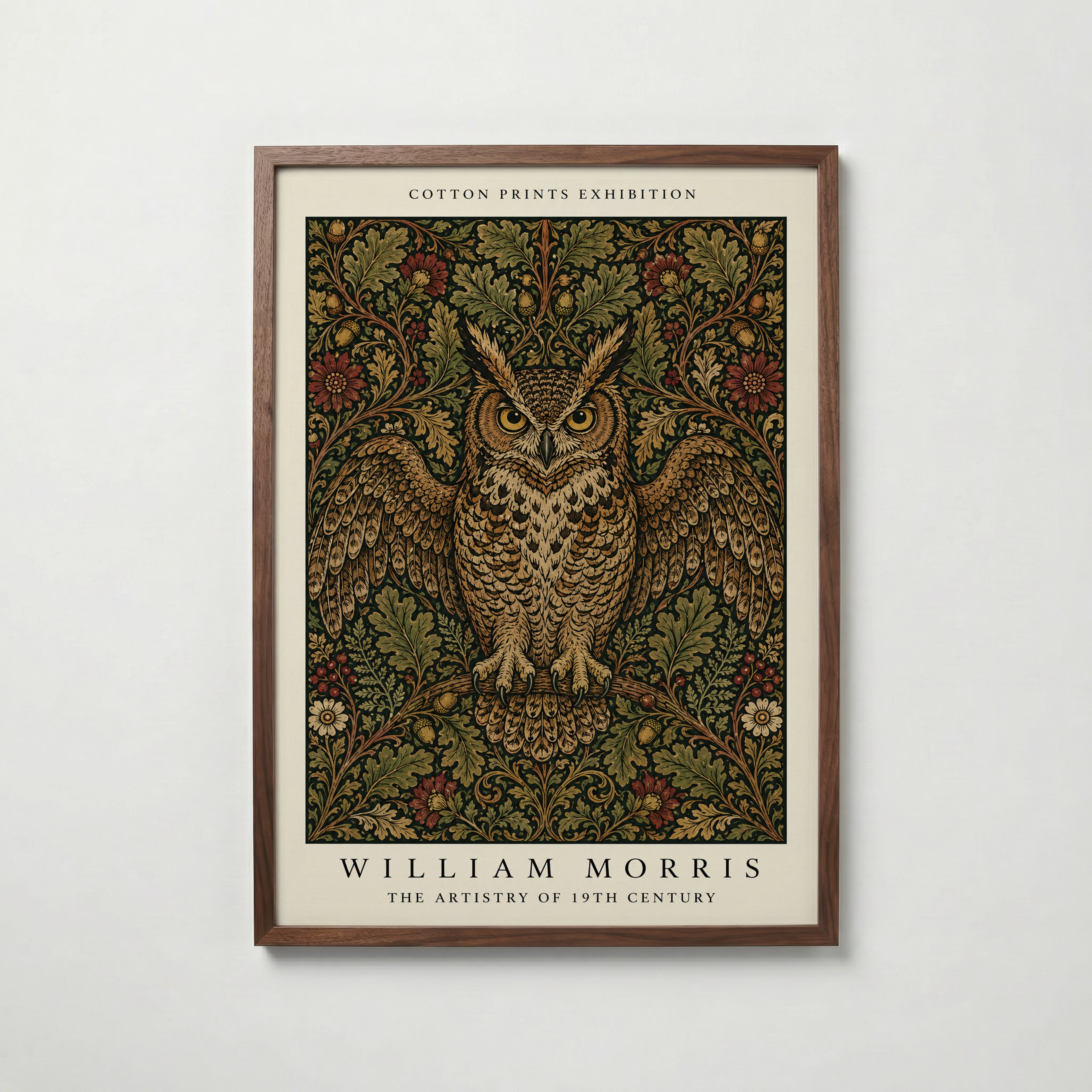 Owl in the Oaks William Morris Poster