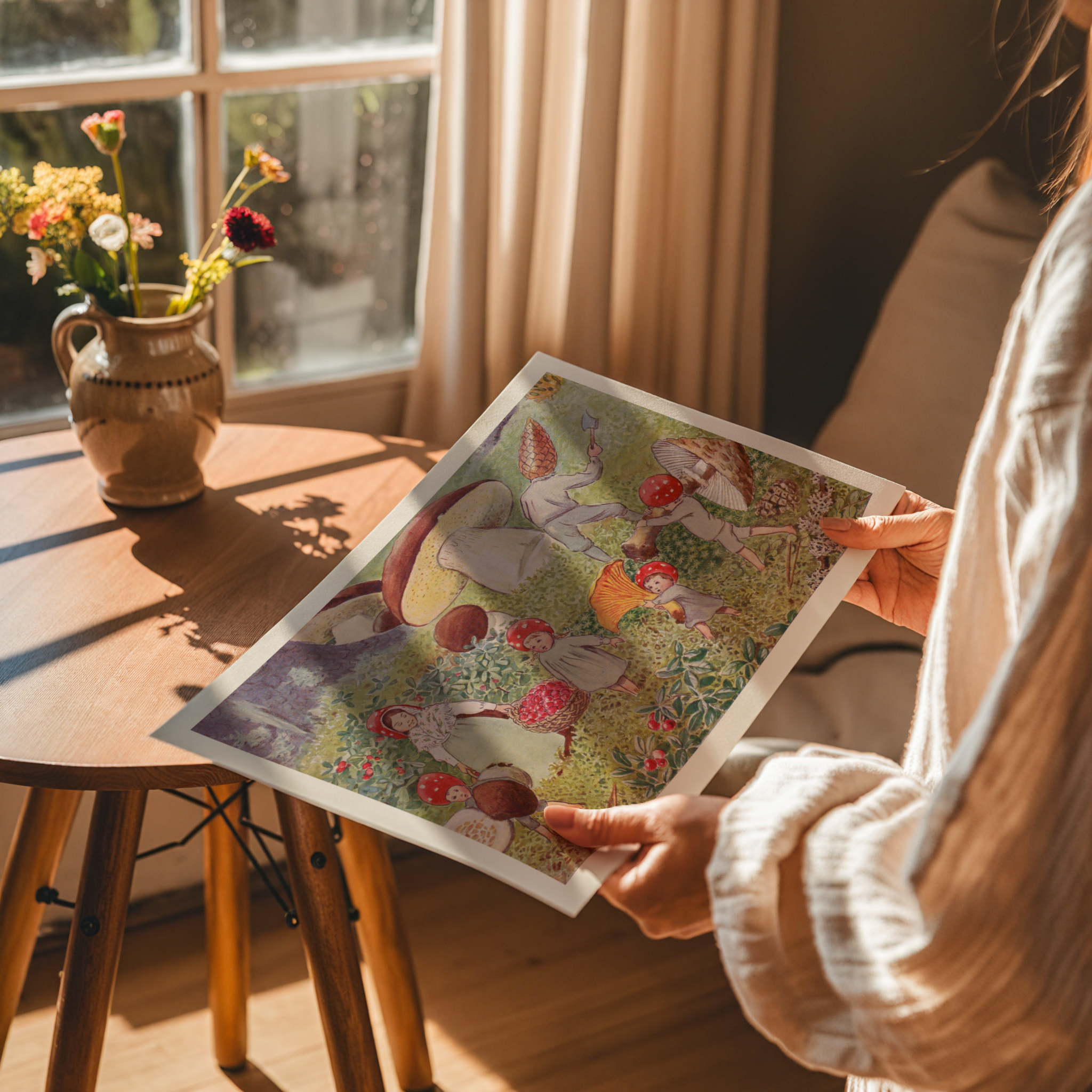 Elsa Beskow Tomtebobarnen Skogsplock Poster – poster på vägg inredning