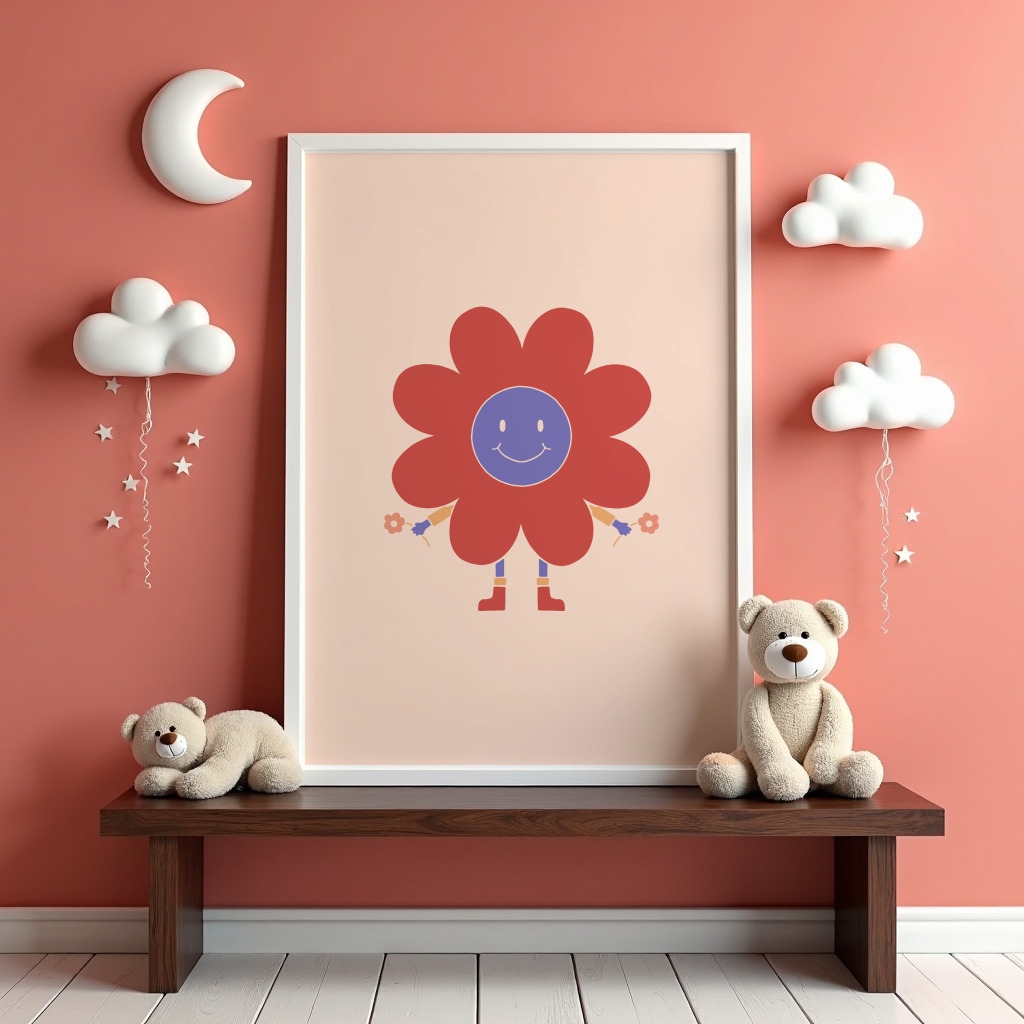 Happy Flower Character Poster