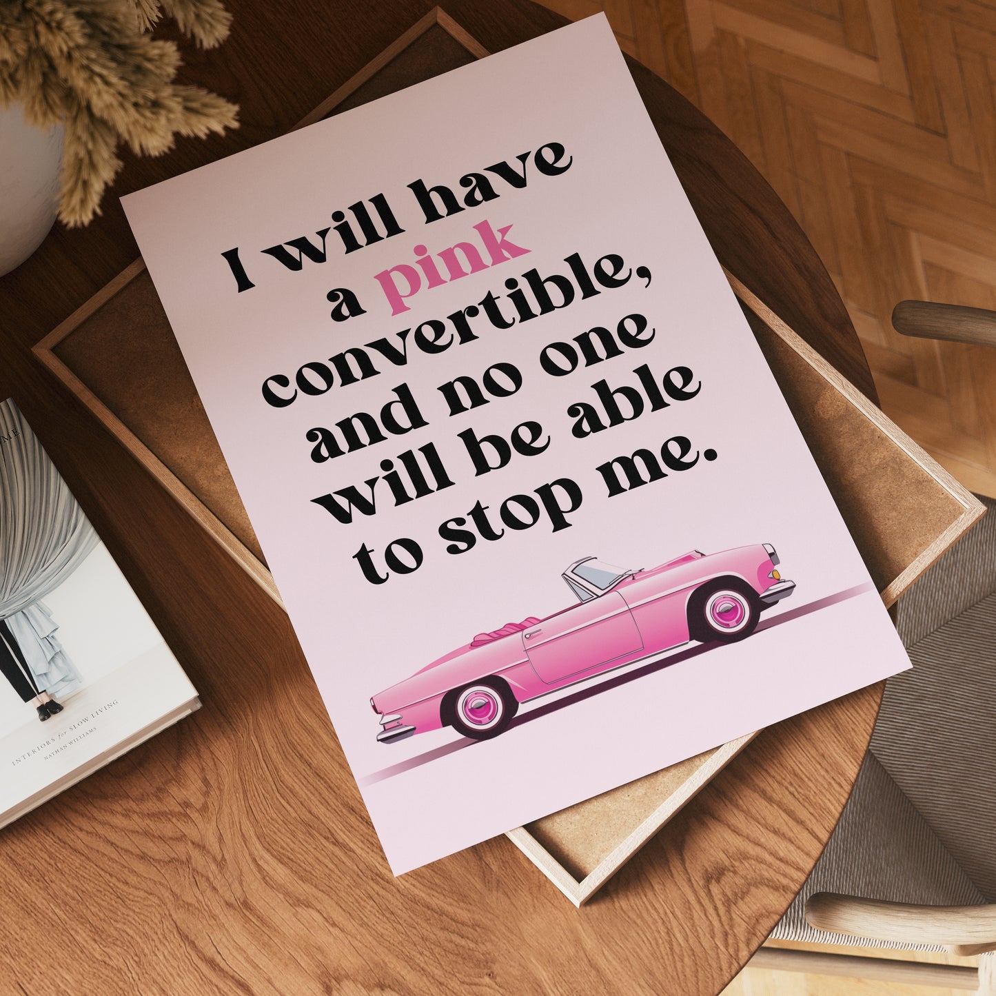 Pink Convertible Power Poster