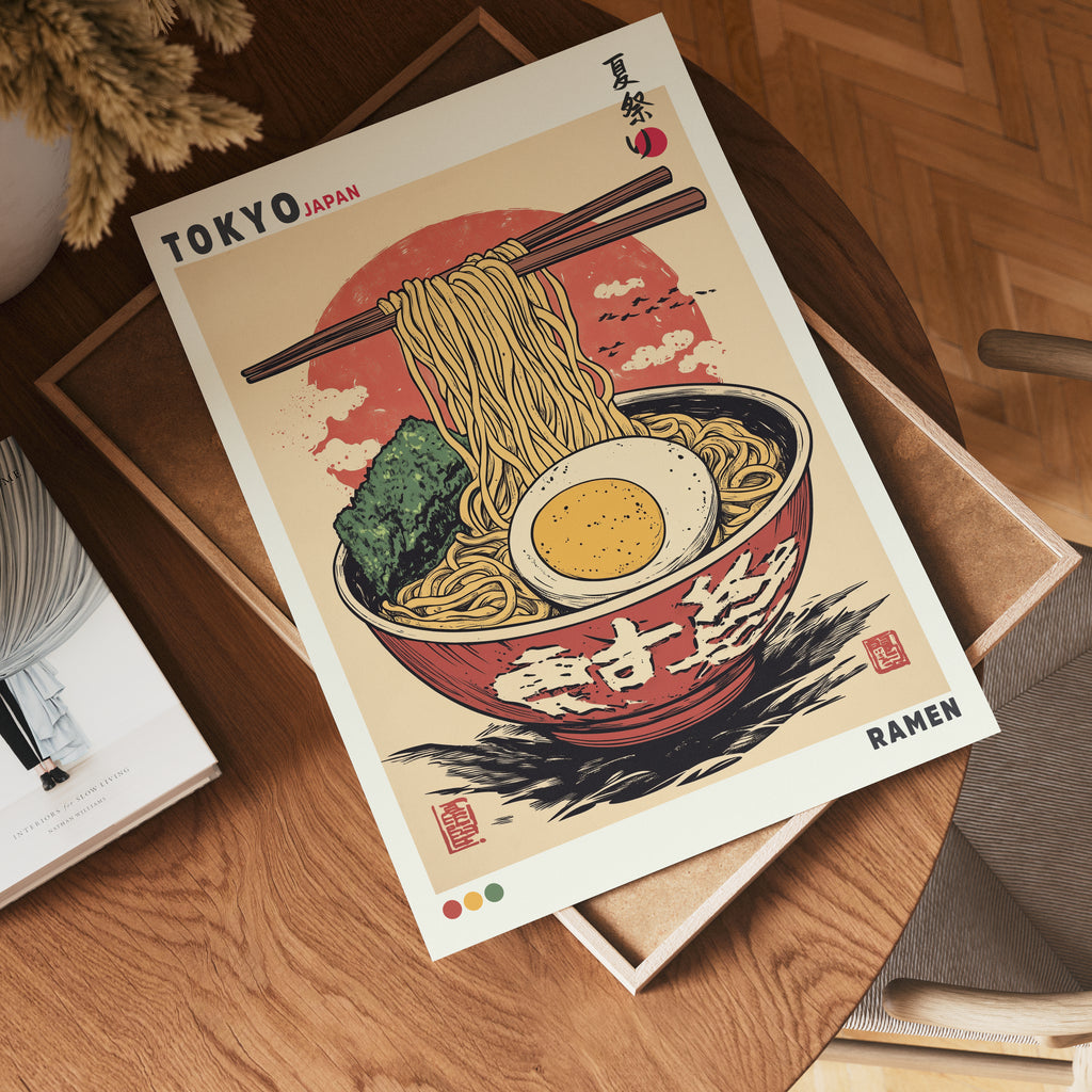 Retro Ramen Bowl Poster