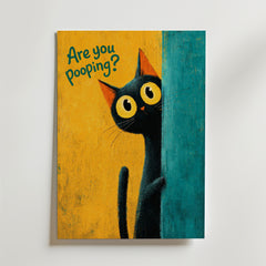 Bathroom Inspector Cat Poster