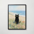 Seaside Meadow Cat Poster