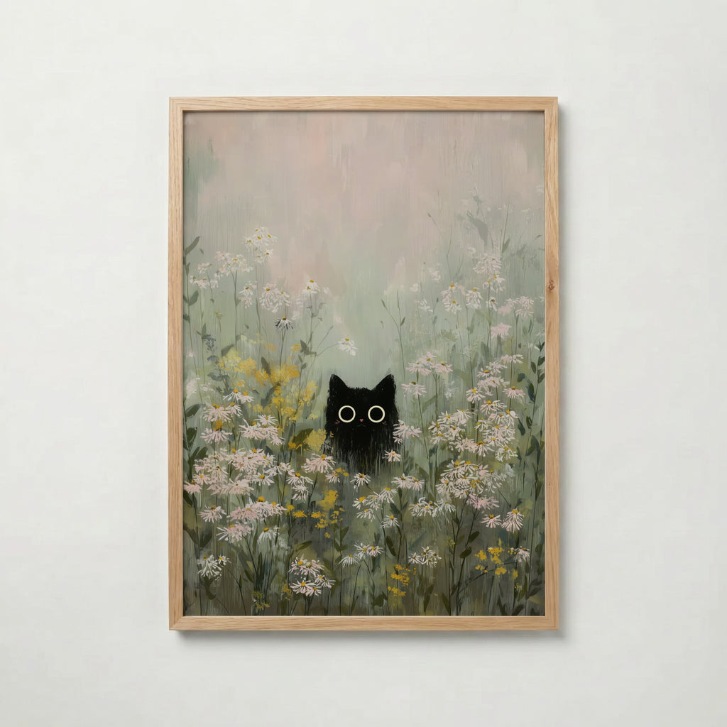 Silent Meadow Cat Poster