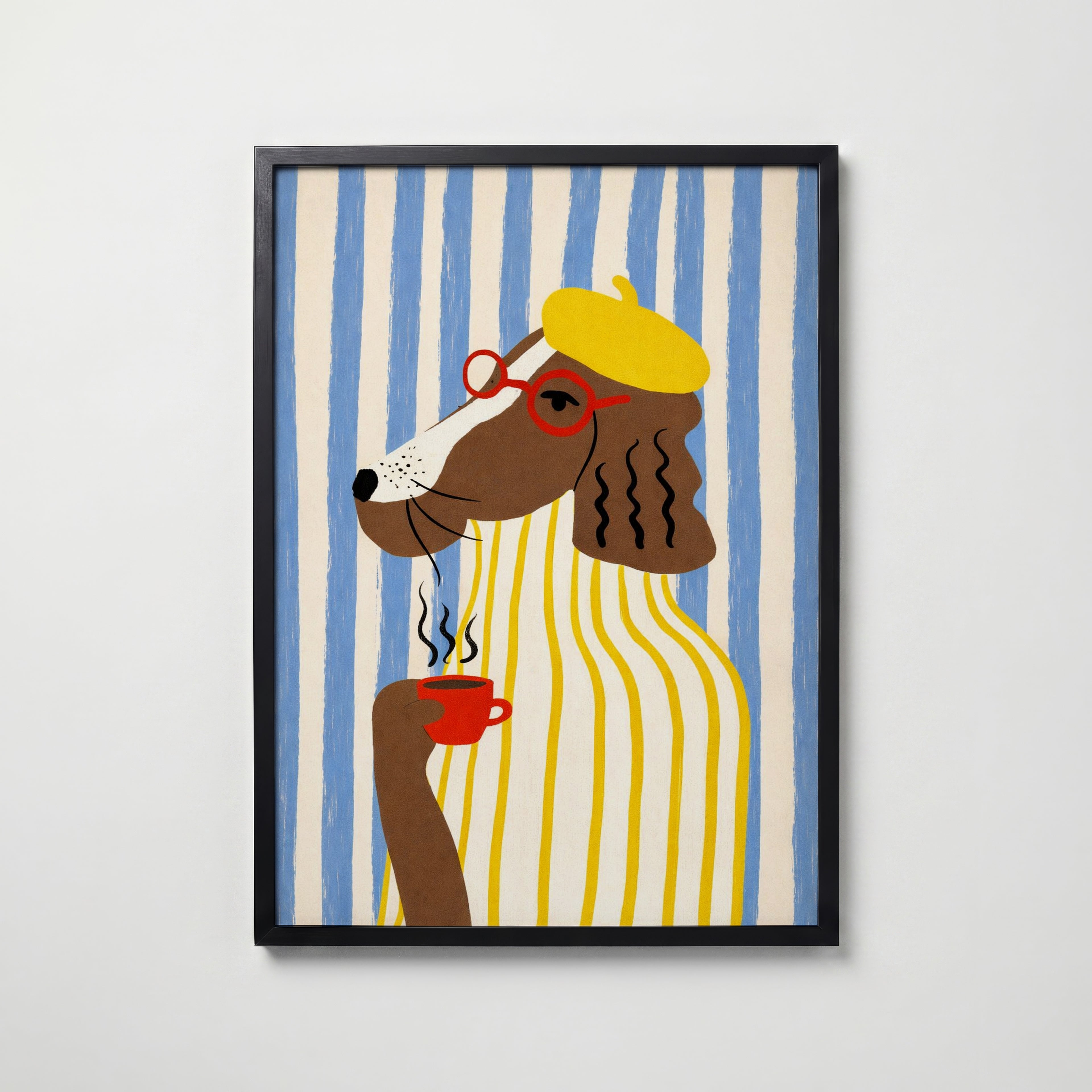 Sunny Café Dog Poster